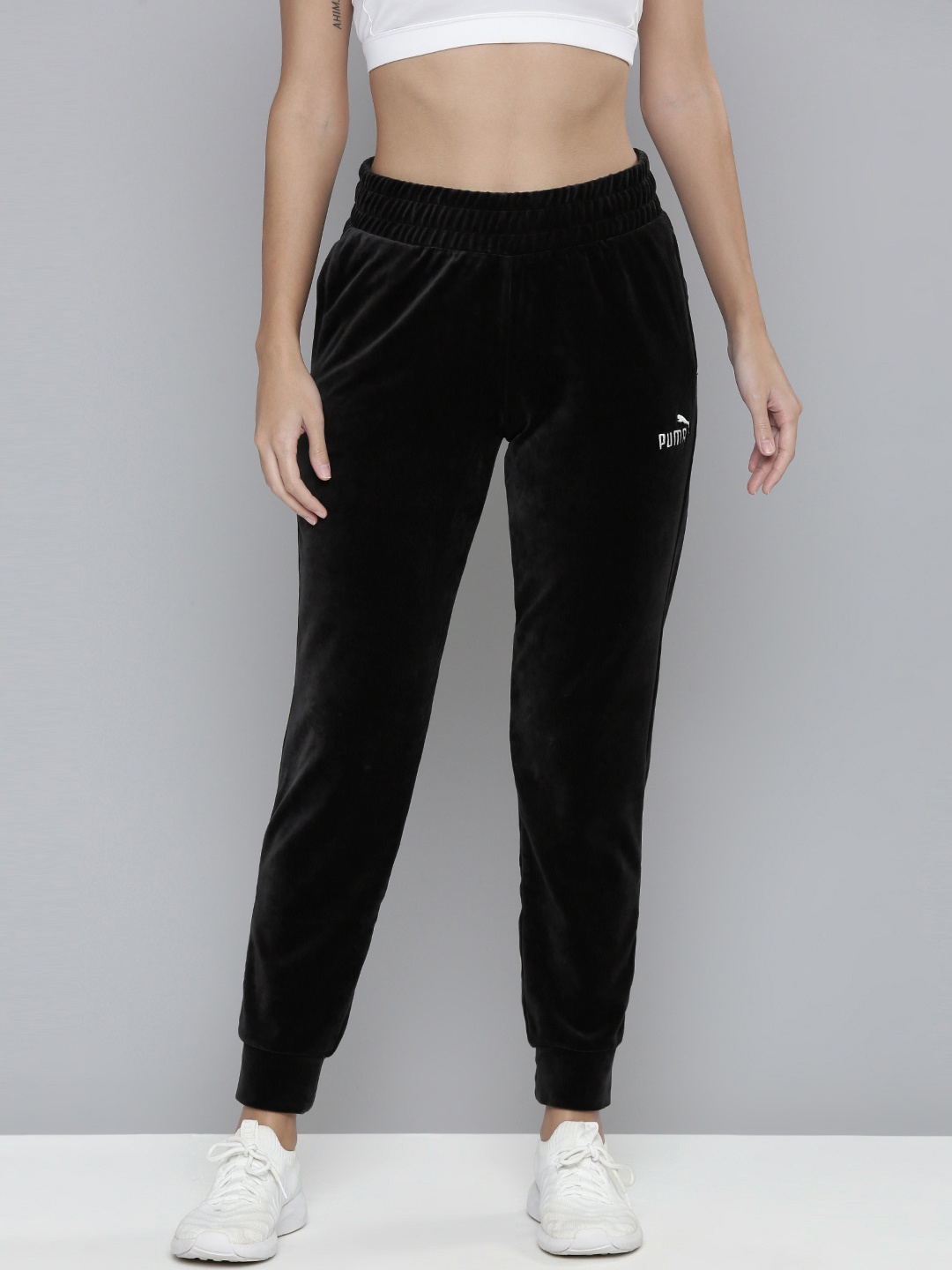 

Puma Women Solid Essential Velour Regular Fit Pants, Black