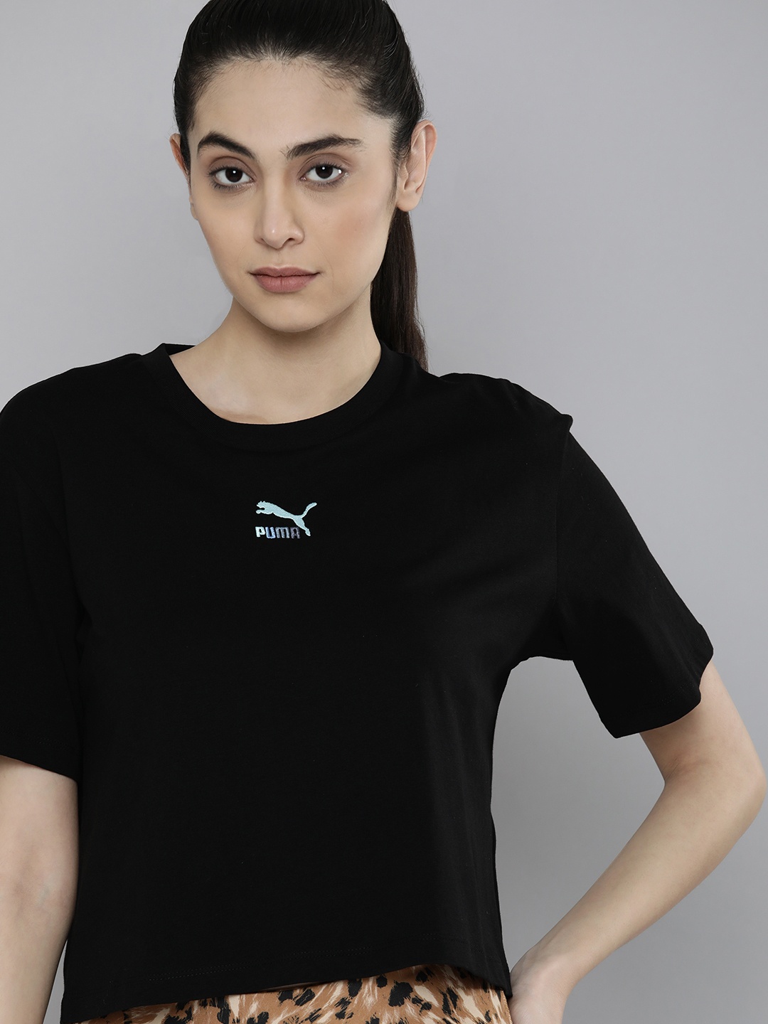 

Puma Classics Soft Ink Crop Relaxed Fit T-shirt, Black