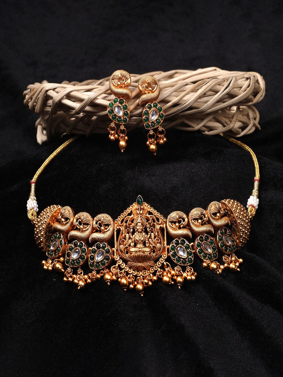 

StileAdda Gold-Plated Green Jewellery Set