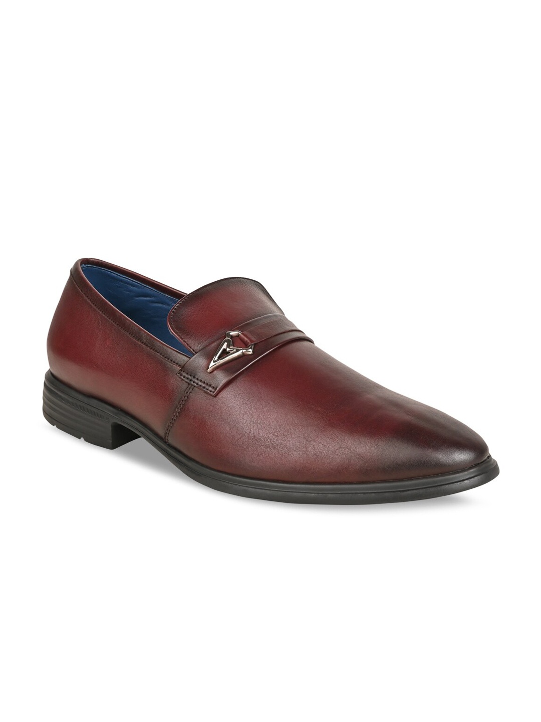 

Regal Men Red Textured Leather Formal Slip-Ons