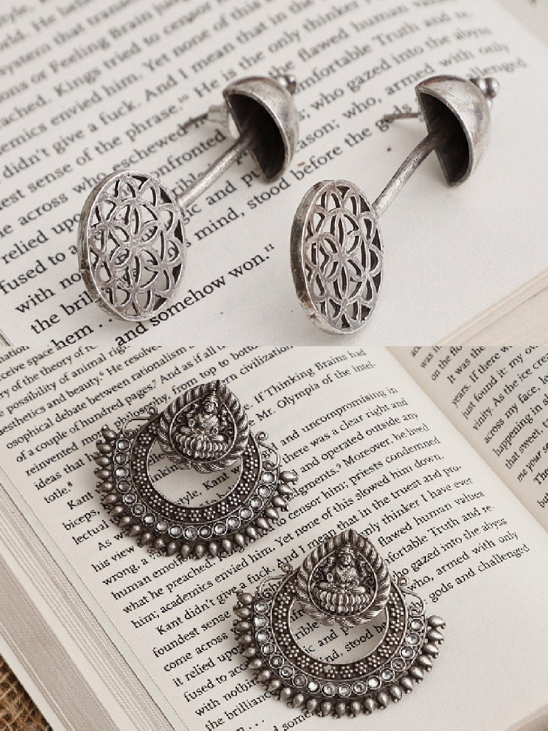 

VENI Pack of 2 Silver Plated Contemporary Drop Earrings