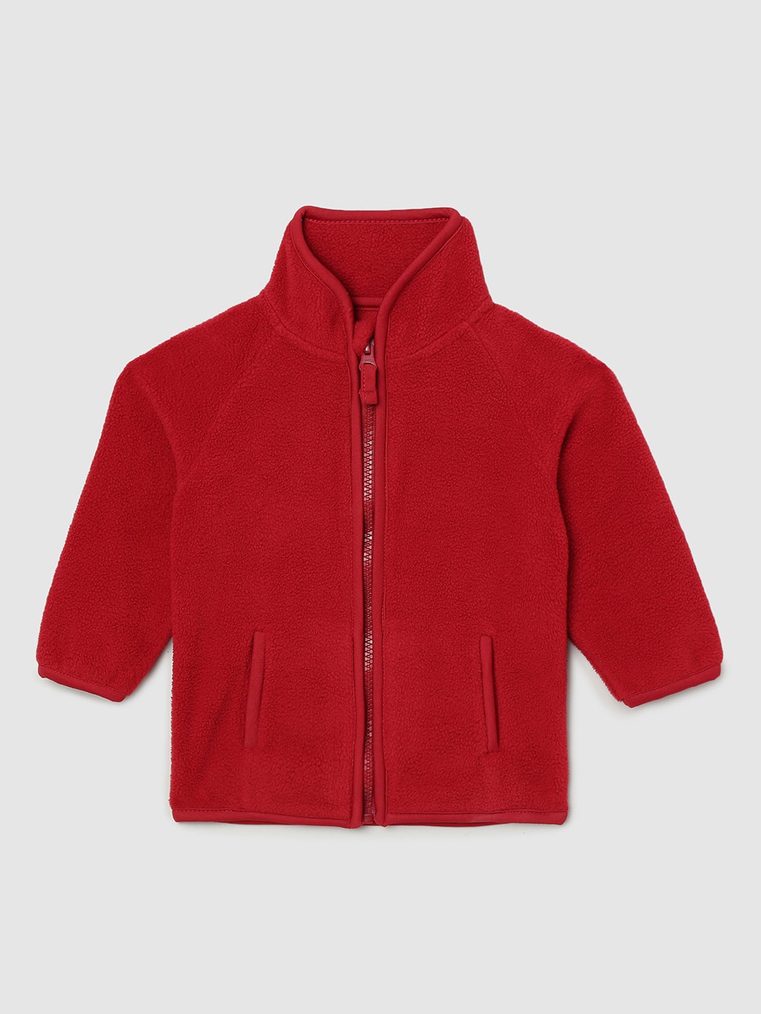 

max Boys Burgundy Solid Front Open Sweaters