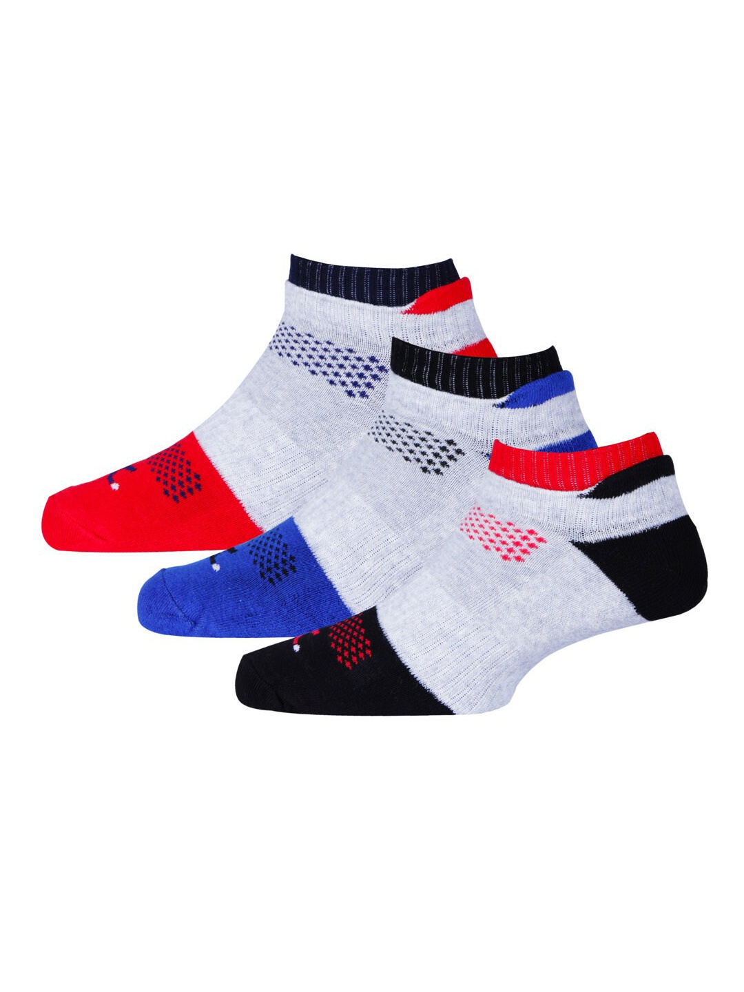 

RC. ROYAL CLASS Men Pack of 3 Grey Colourblocked Ankle Length Socks
