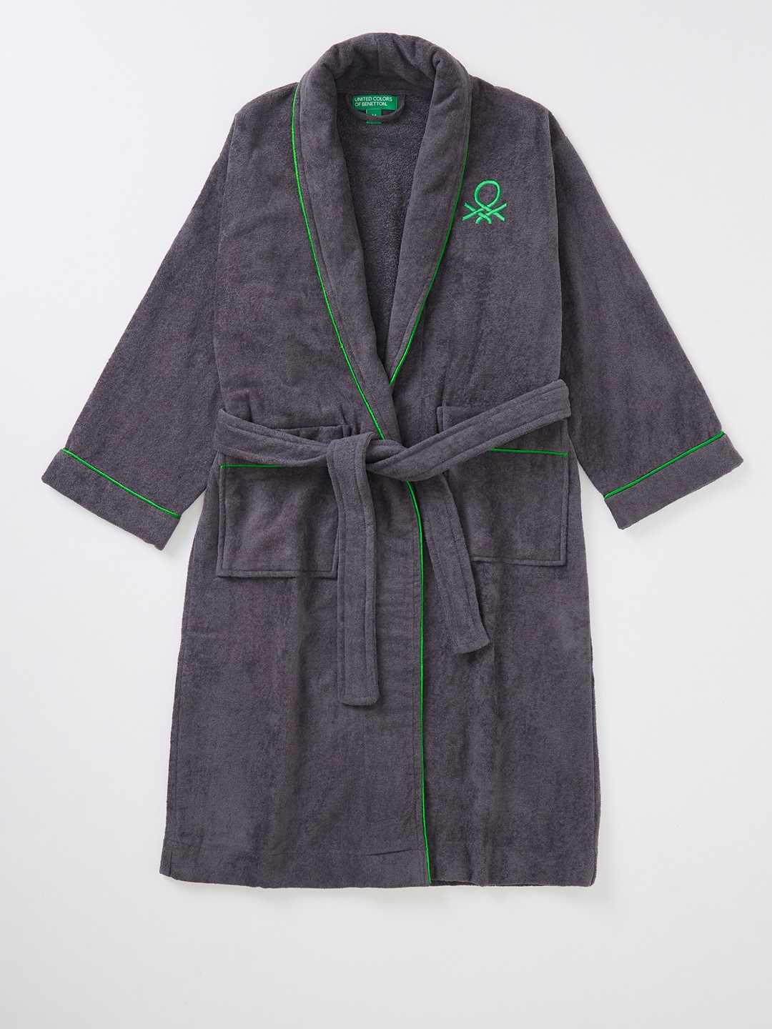 

United Colors of Benetton Unisex Grey Solid Bath Robe