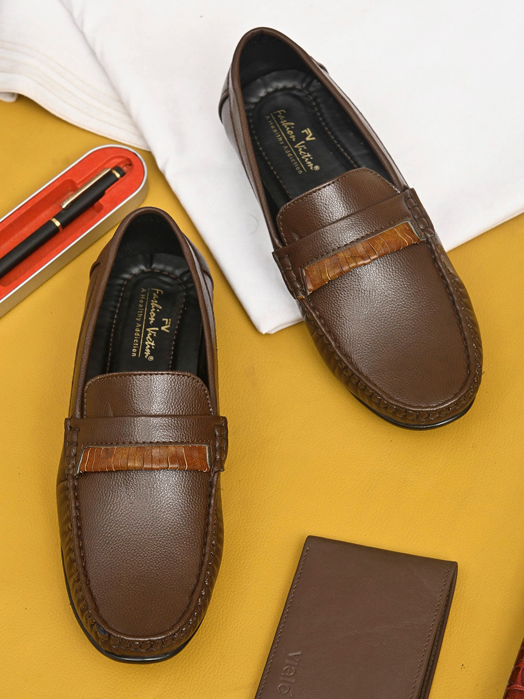 

Fashion Victim Men Synthetic Leather Monks, Brown