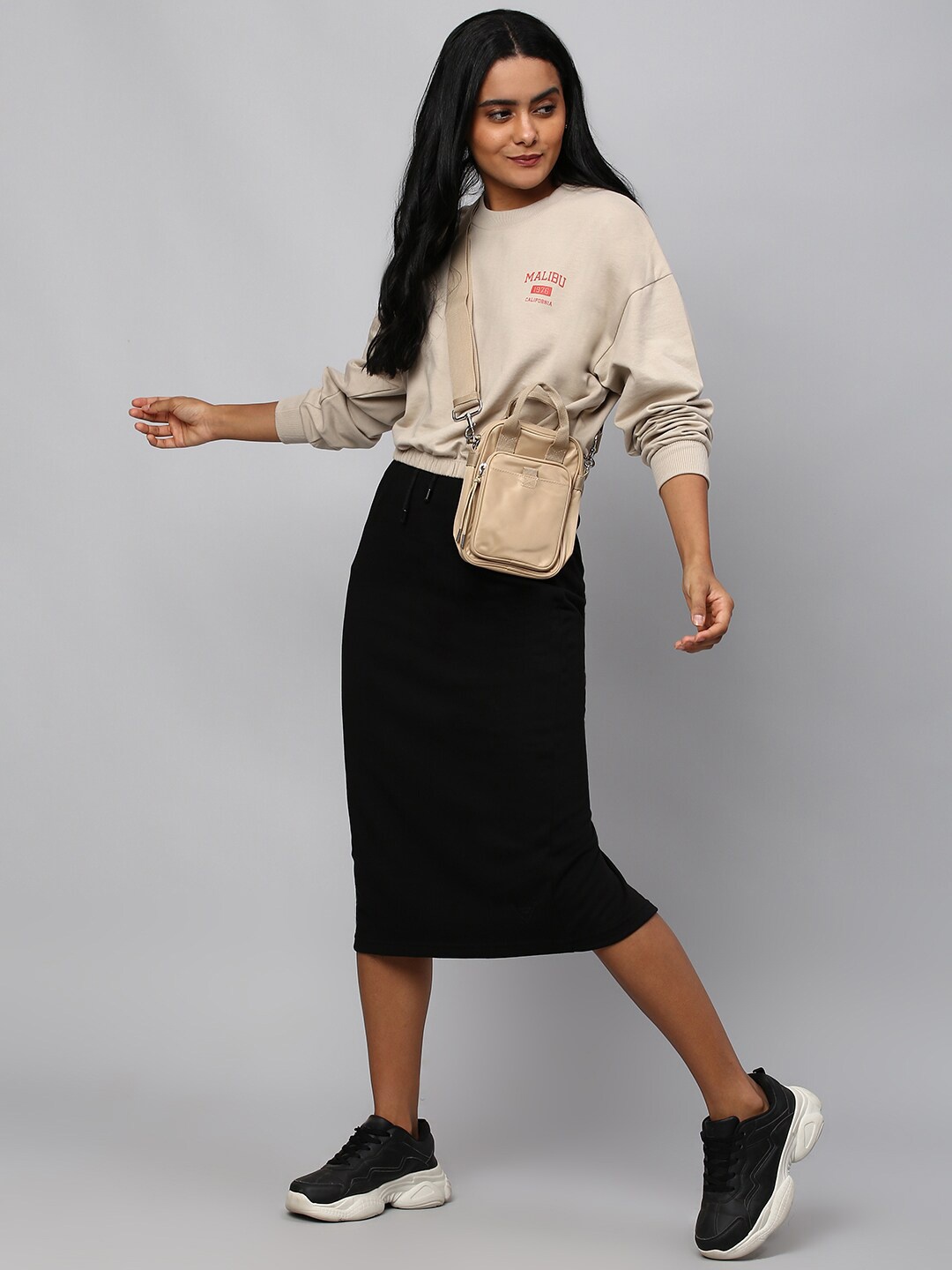 

High Star Women Beige Sweatshirt