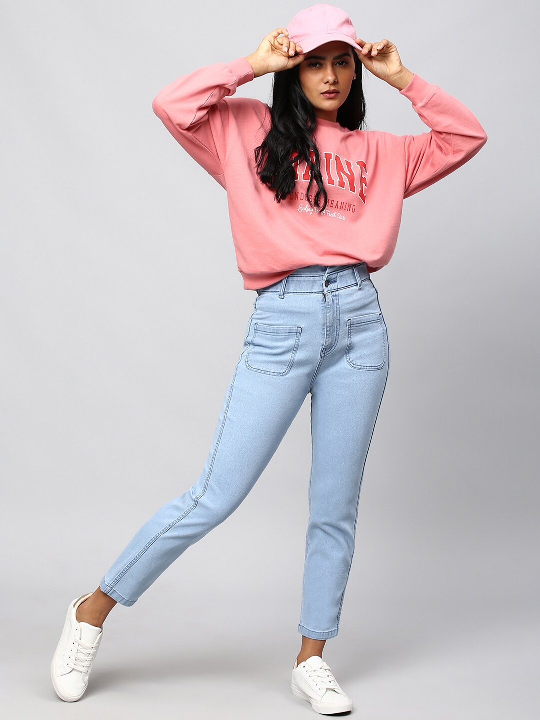 

High Star Women Pink Printed Sweatshirt