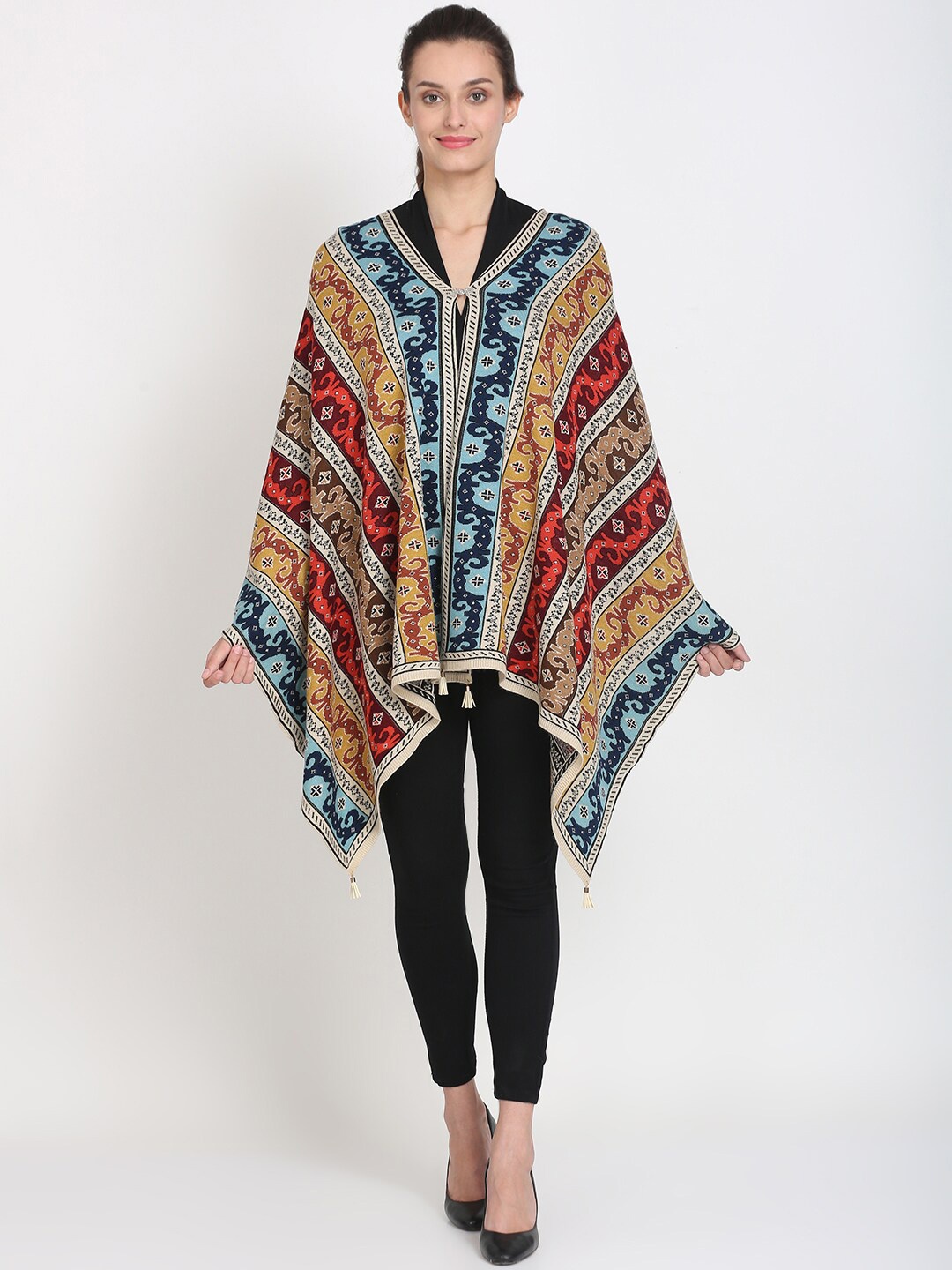 

Knitstudio Women Beige Self Desgin Knitted Shawl