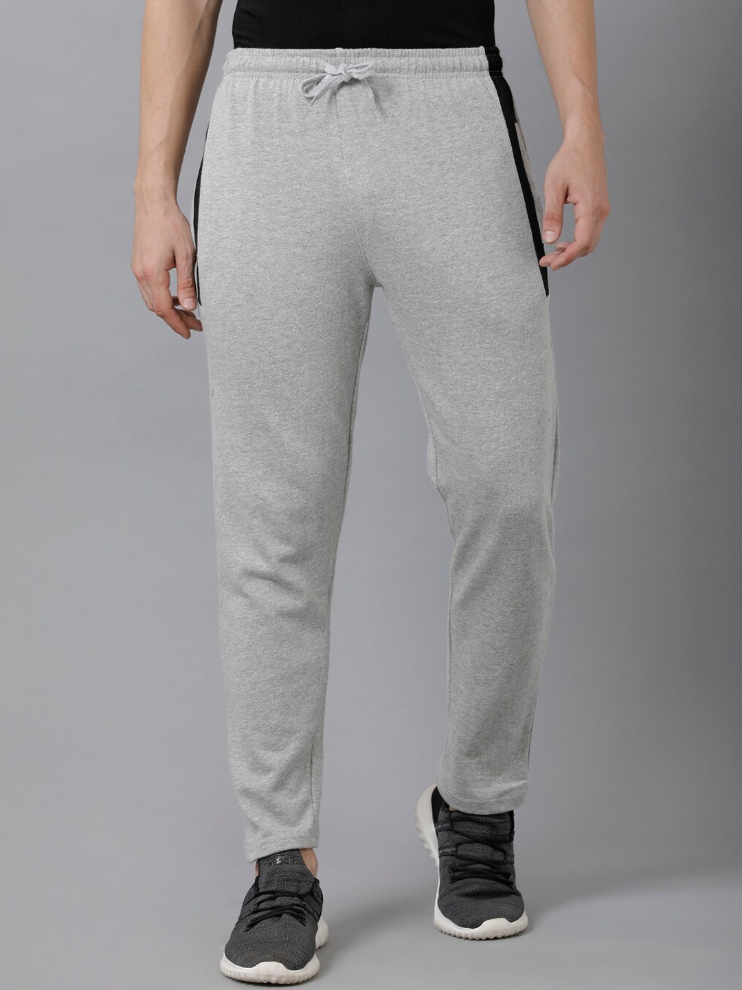 

MADSTO Men Grey Solid Pure Cotton Track Pants