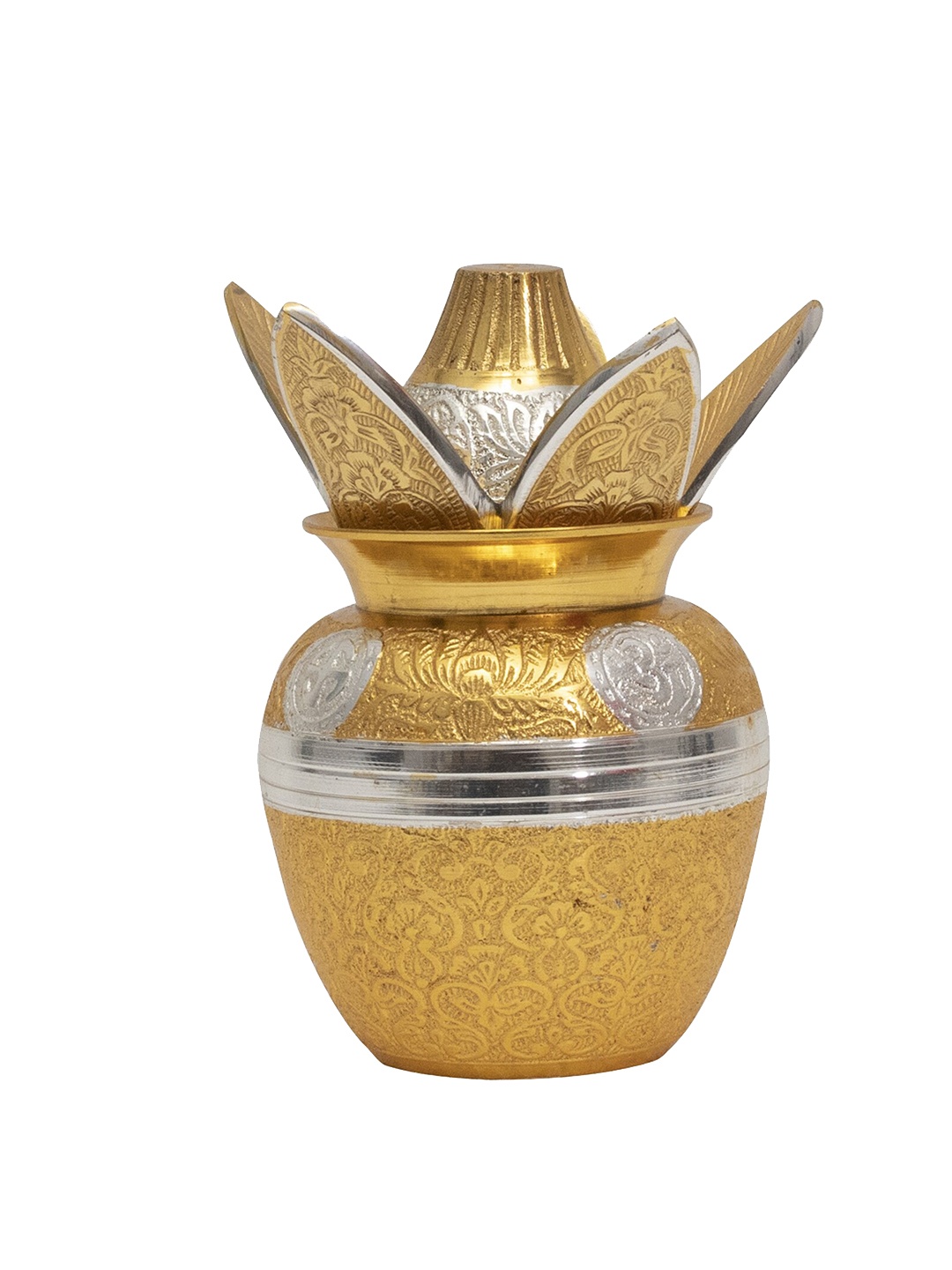 

Homesake Gold & Silver Mangal Kalash Lota With Leaf & Coconut