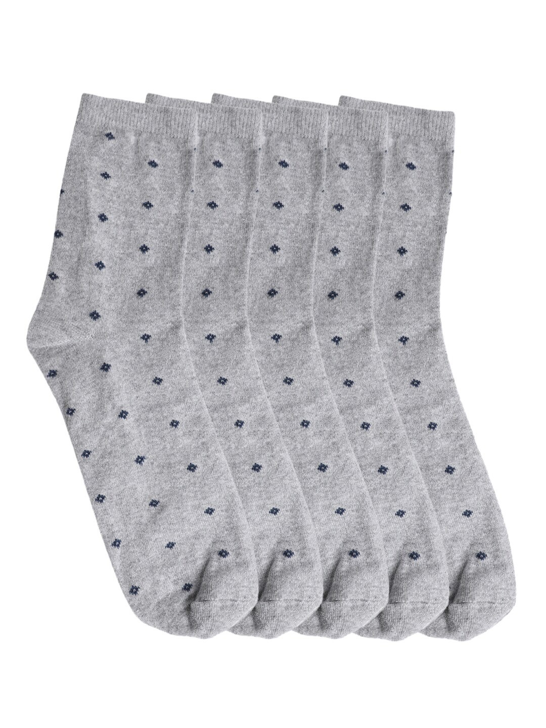 

Cantabil Men Pack Of 5 Grey Melange Patterned Ankle Length Socks