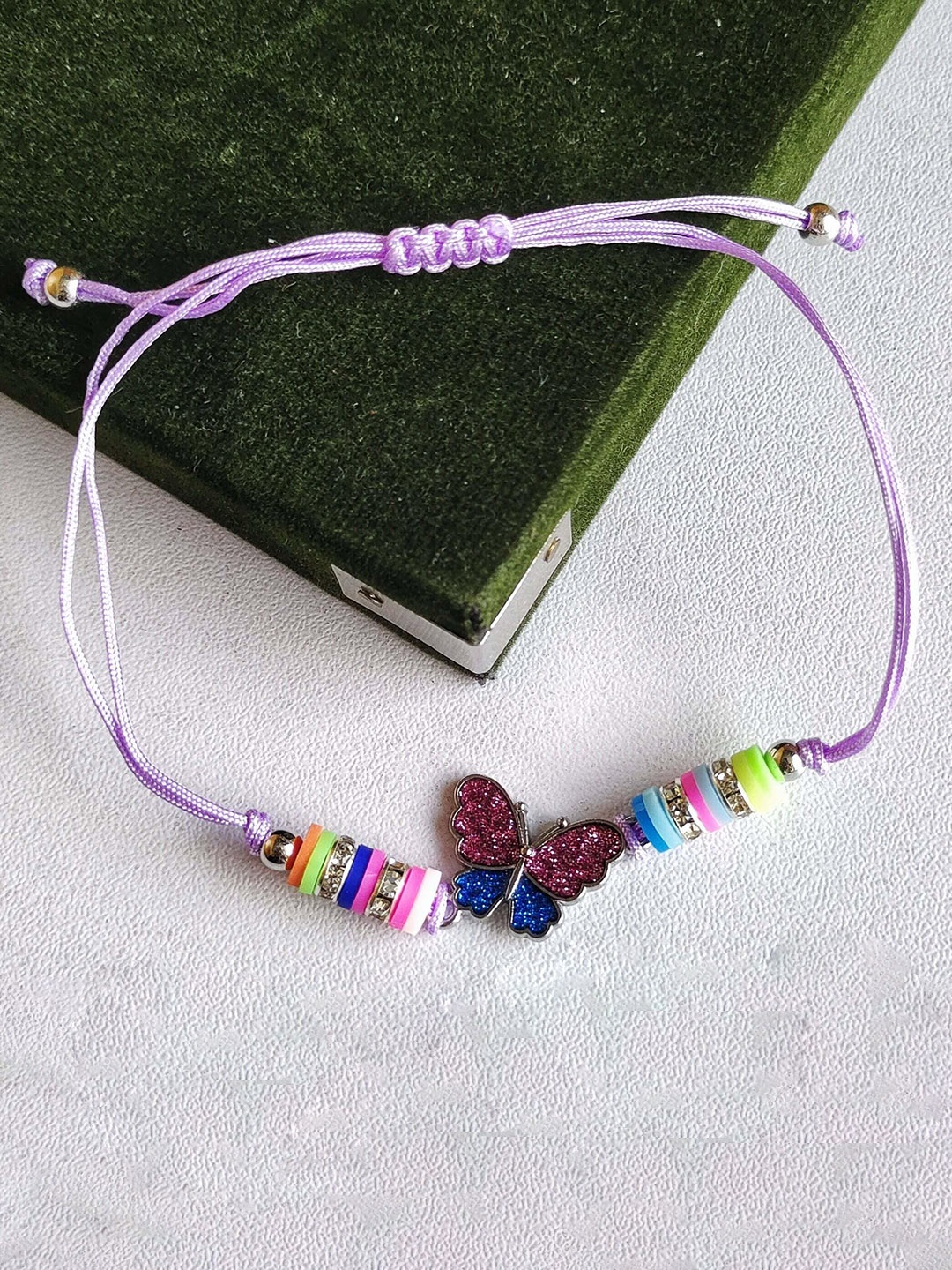 

ANNA CREATIONS Women Purple & Green Wraparound Bracelet