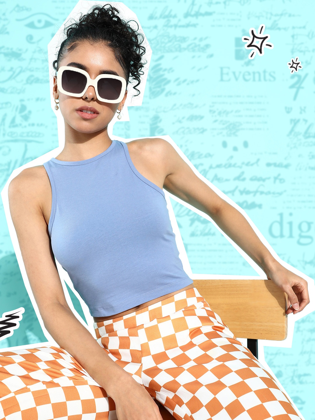 

HERE&NOW Tank Crop Top, Blue