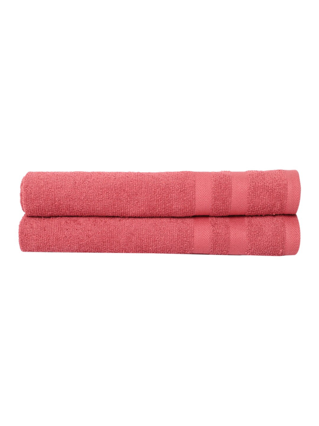 

Cantabil Pack Of 2 Solid Coral 400 GSM Cotton Hand Towels