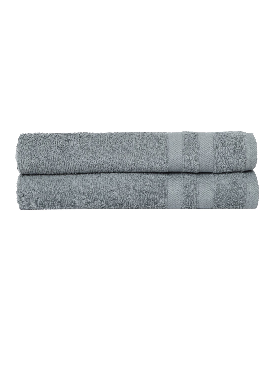 

Cantabil Pack Of 2 Solid Grey 400 GSM Cotton Hand Towels