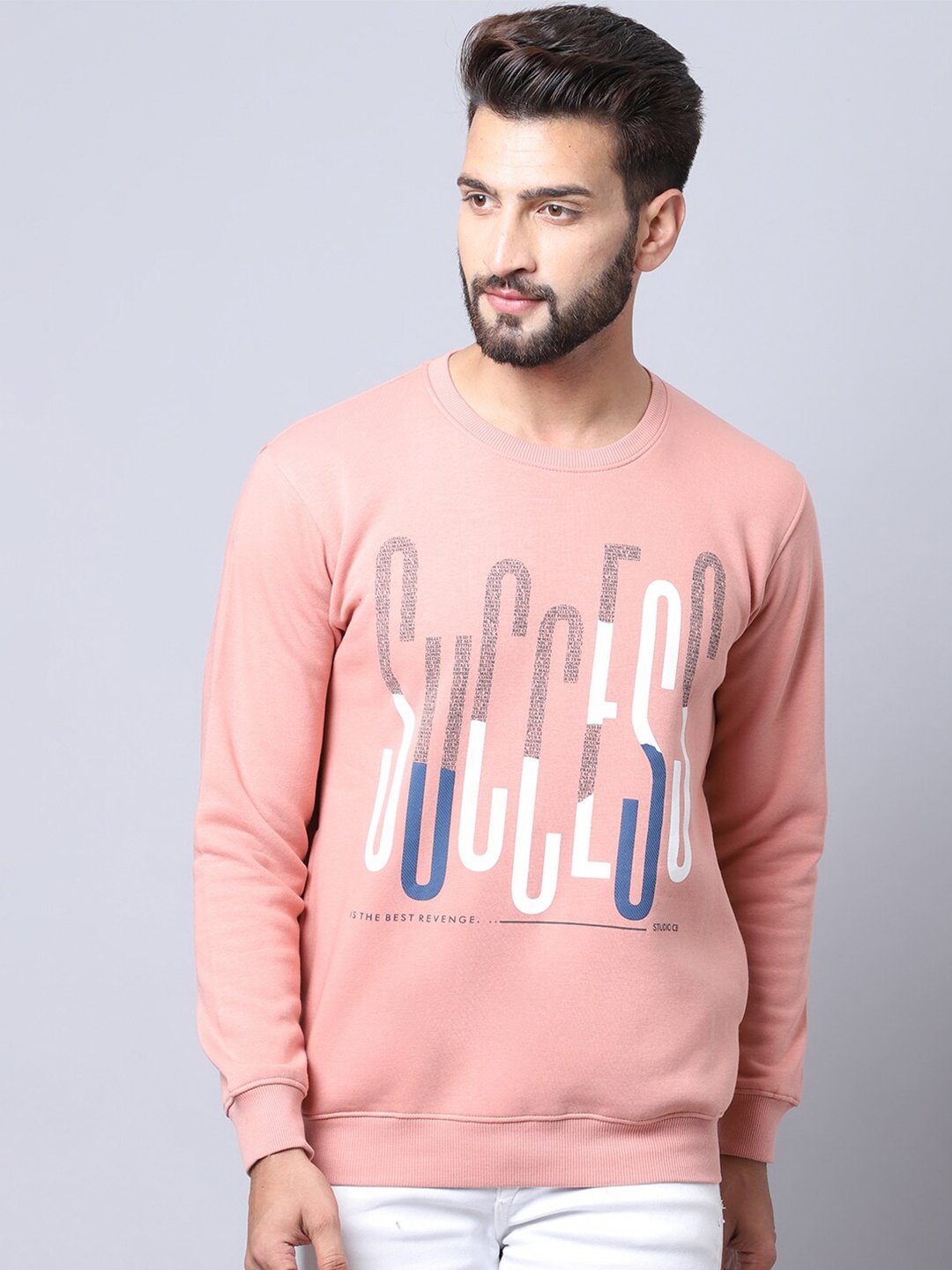 Cantabil Men Coral Printed Sweatshirt