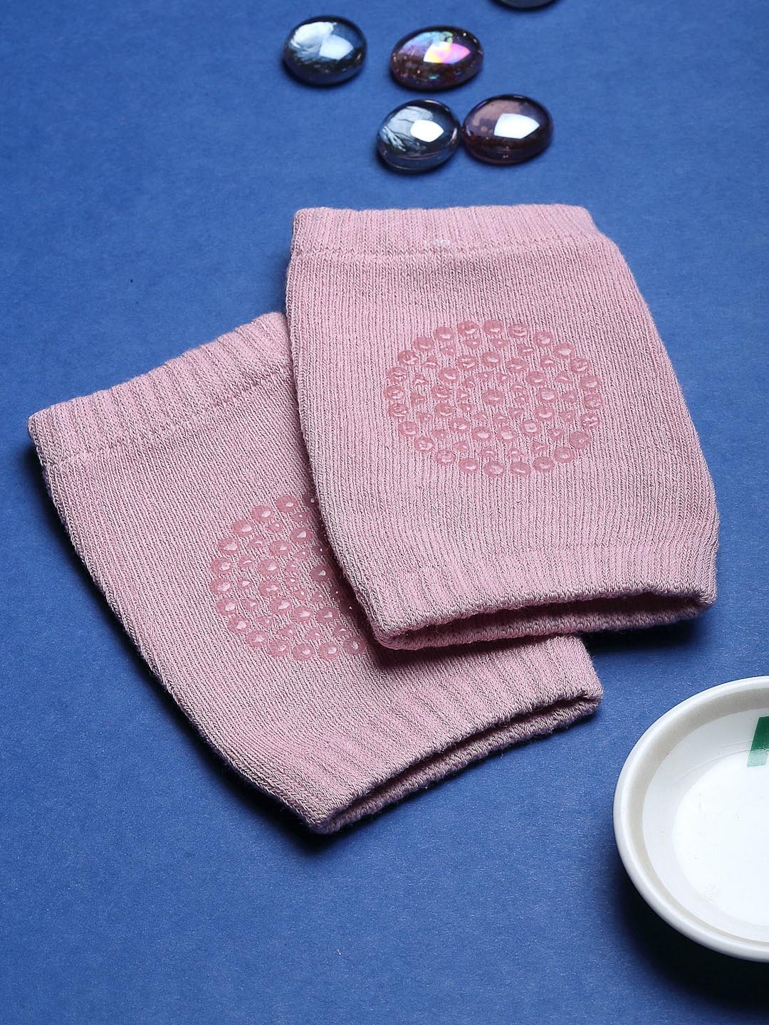 Babymoon Infant Kids Embroidered Padded Knee Crawling Pads, Pink