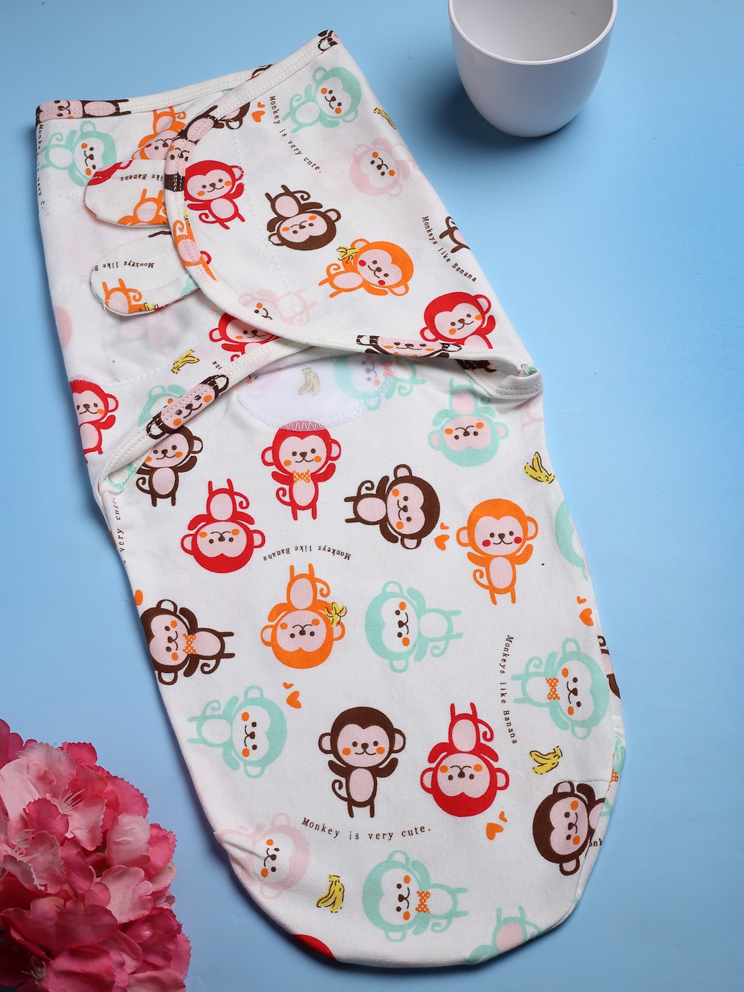

Babymoon Infants Printed Cotton Adjustable Swaddle Wrap, Multi