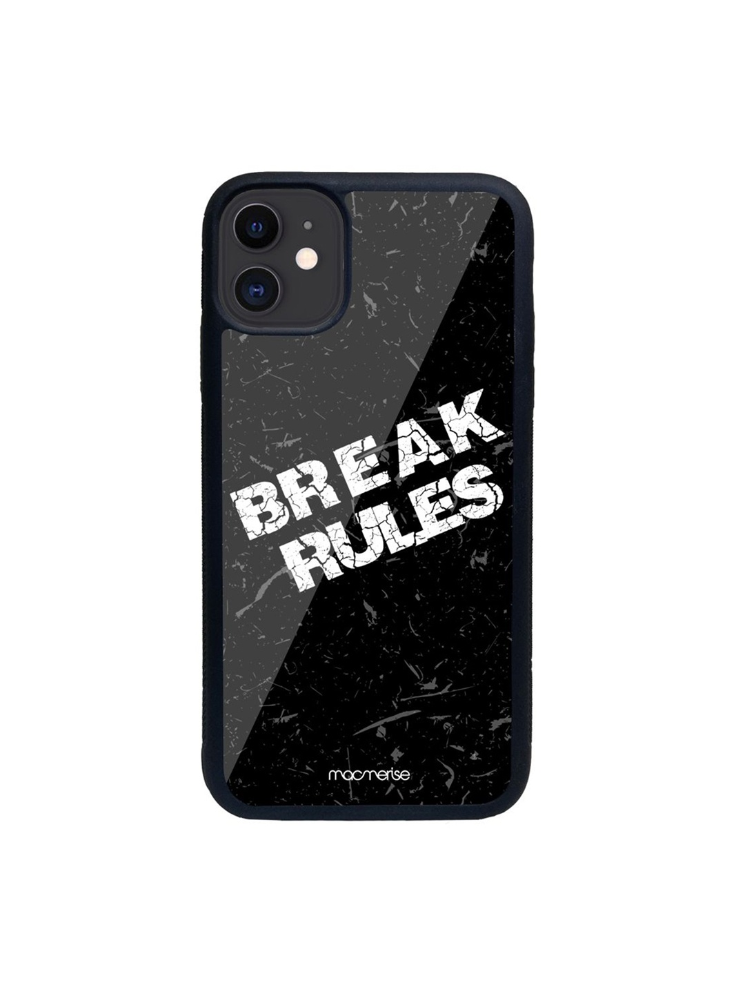 

macmerise Black Printed Break Rules iPhone 11 Back Case