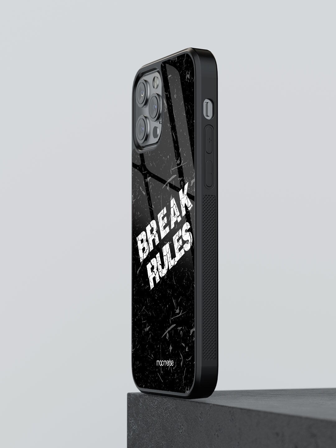 

macmerise Black Printed Break Rules iPhone 13 Pro Max Back Case