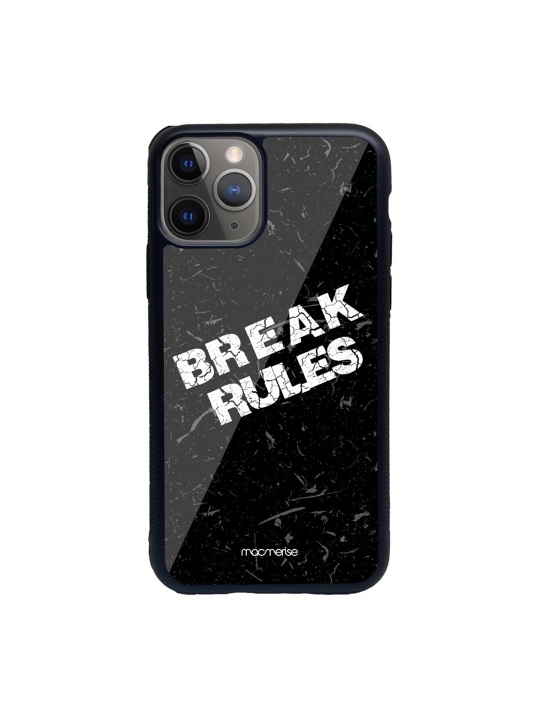 

macmerise Black Printed Break Rules iPhone 11 Pro Back Case