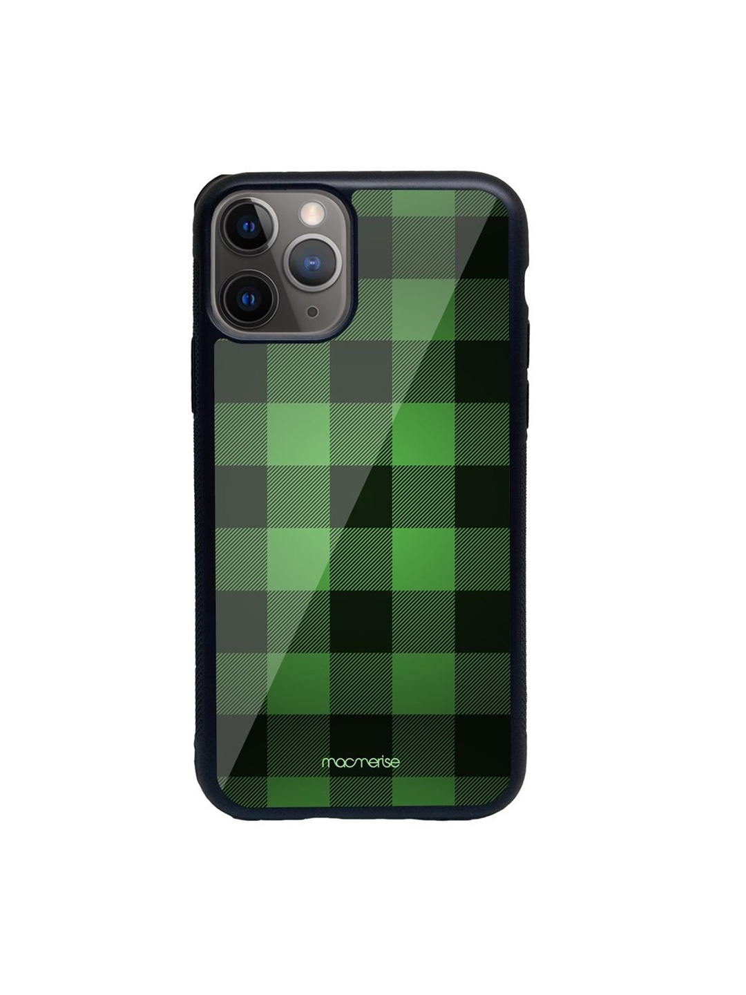 

macmerise Green & Black Printed iPhone 11 Pro Max Glass Phone Case