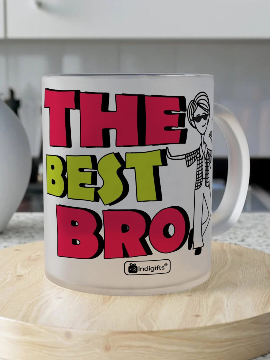 

Indigifts The Best Bro Printed Frosted Coffee Mug, Red