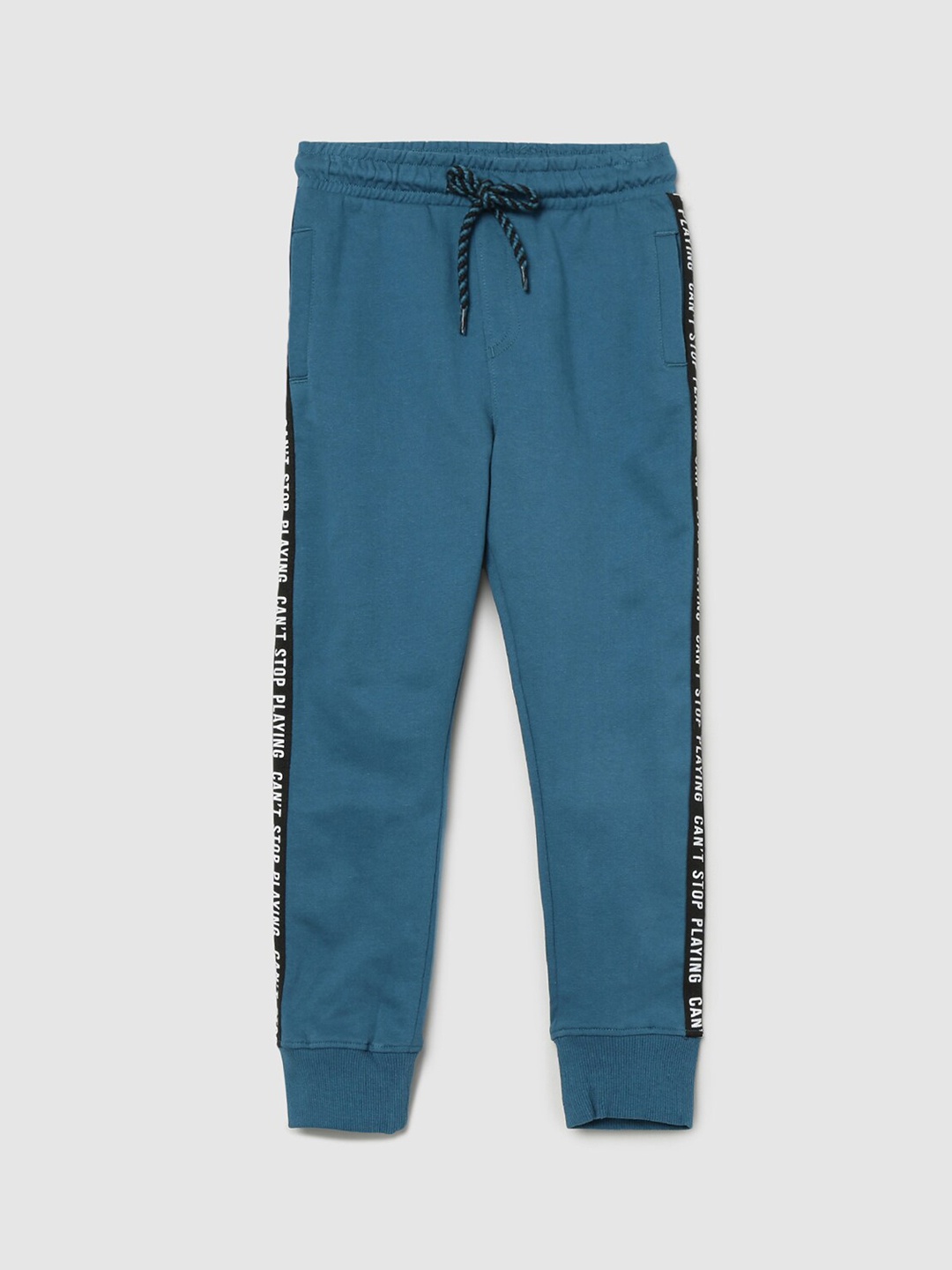 

max Boys Blue Solid Pure Cotton Joggers
