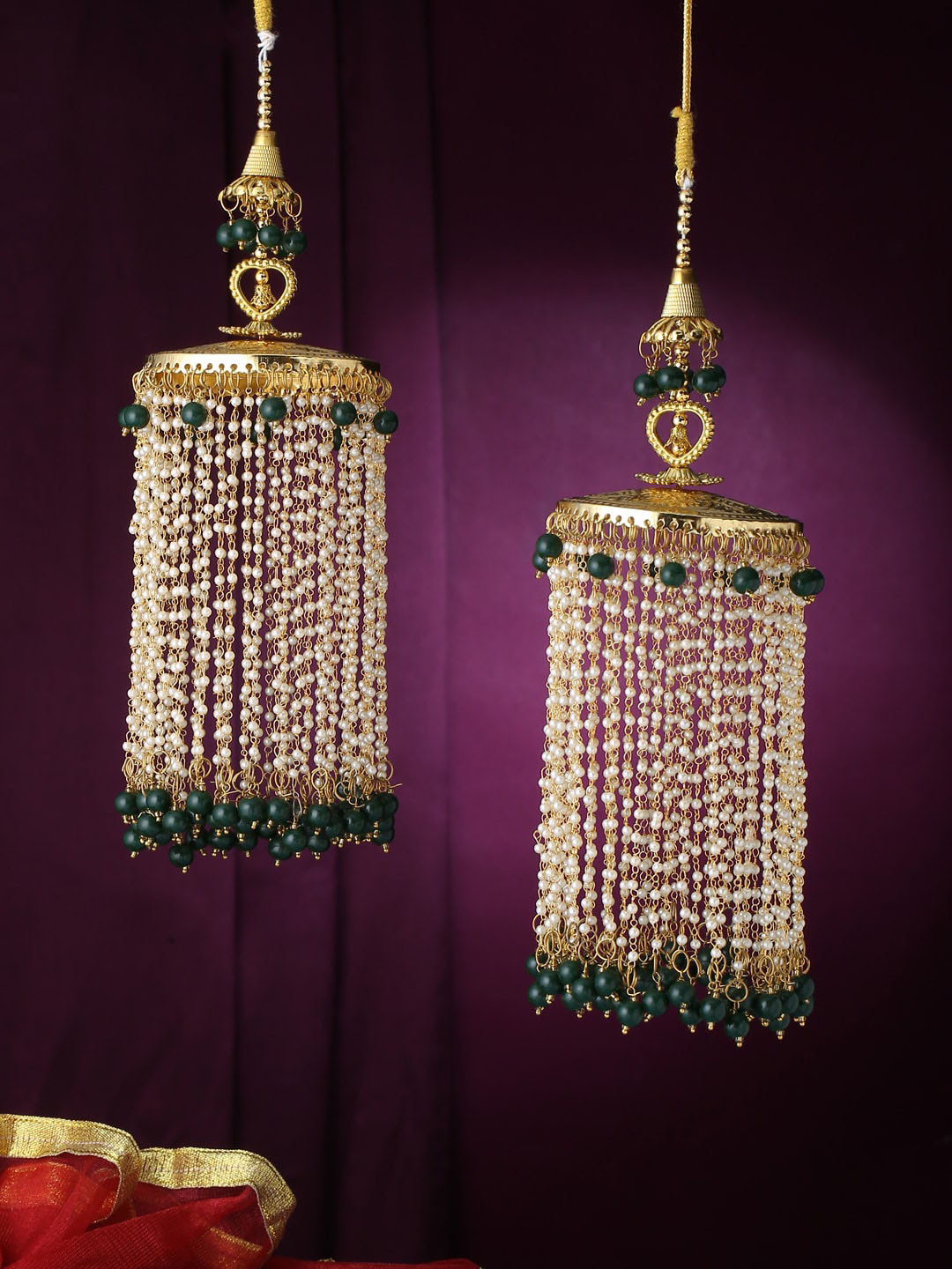 

VIRAASI Set Of 2 Beaded Bridal Kaleeras, Gold