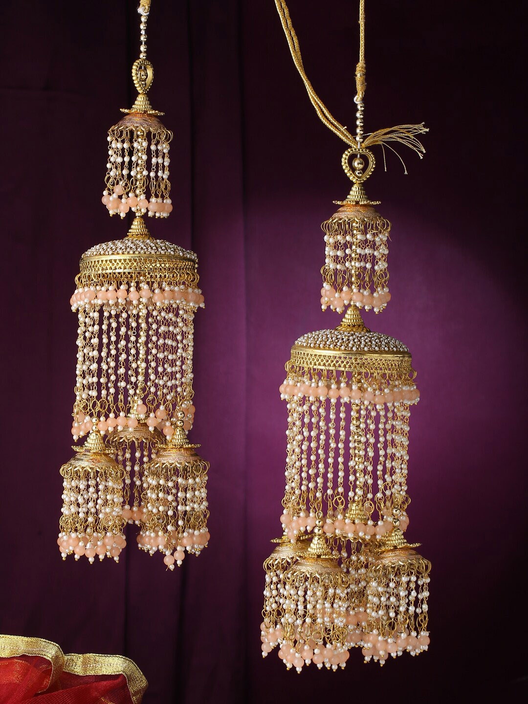 

VIRAASI Set Of 2 Gold-Plated Beaded Layered Bridal Kaleera