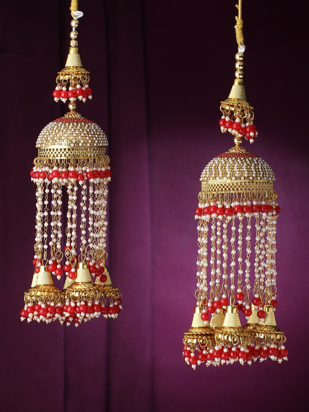

VIRAASI Set Of 2 Gold-Toned Beaded Bridal Kaleeras