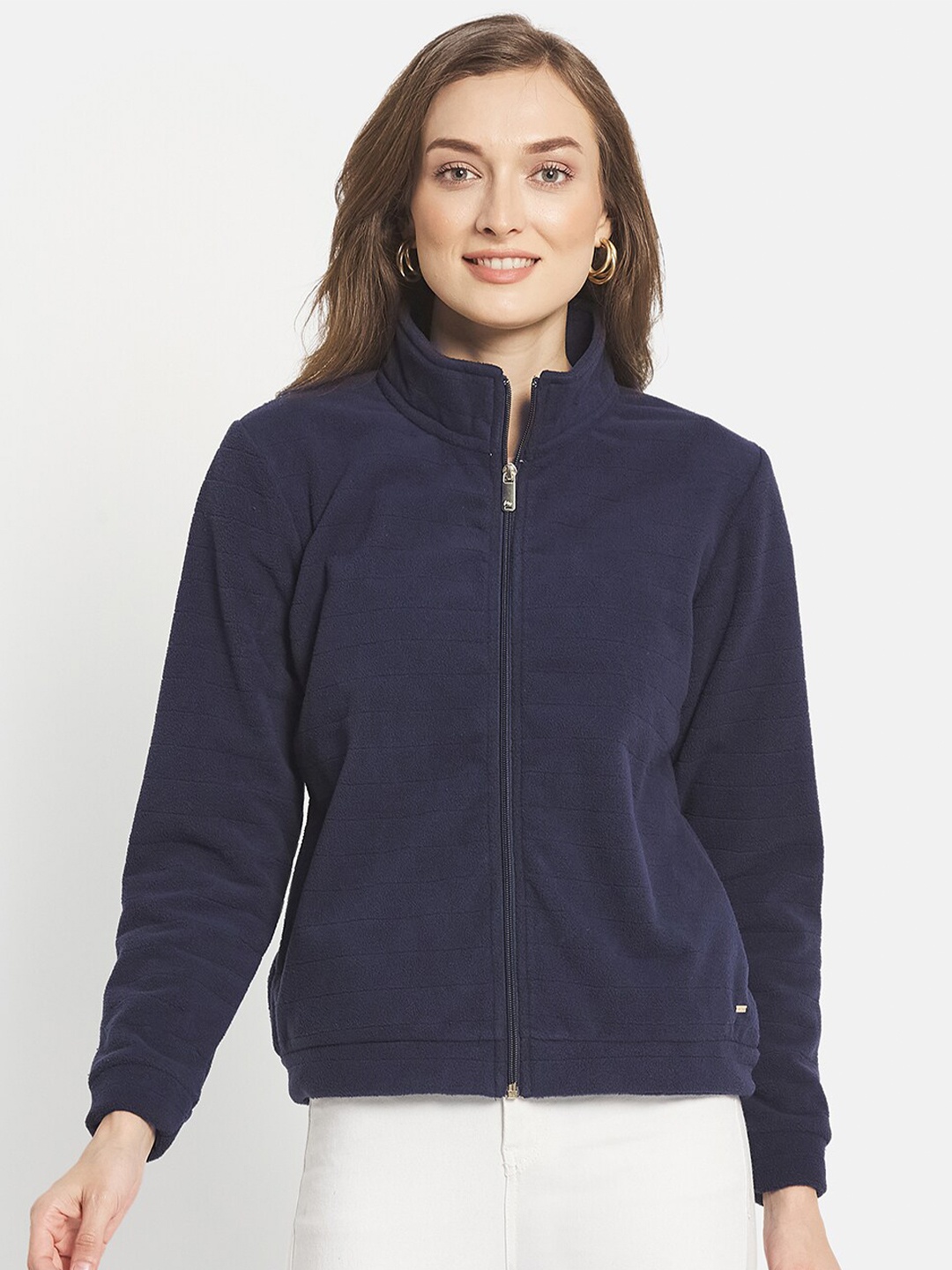 

METTLE Women Navy Blue Sweatshirt