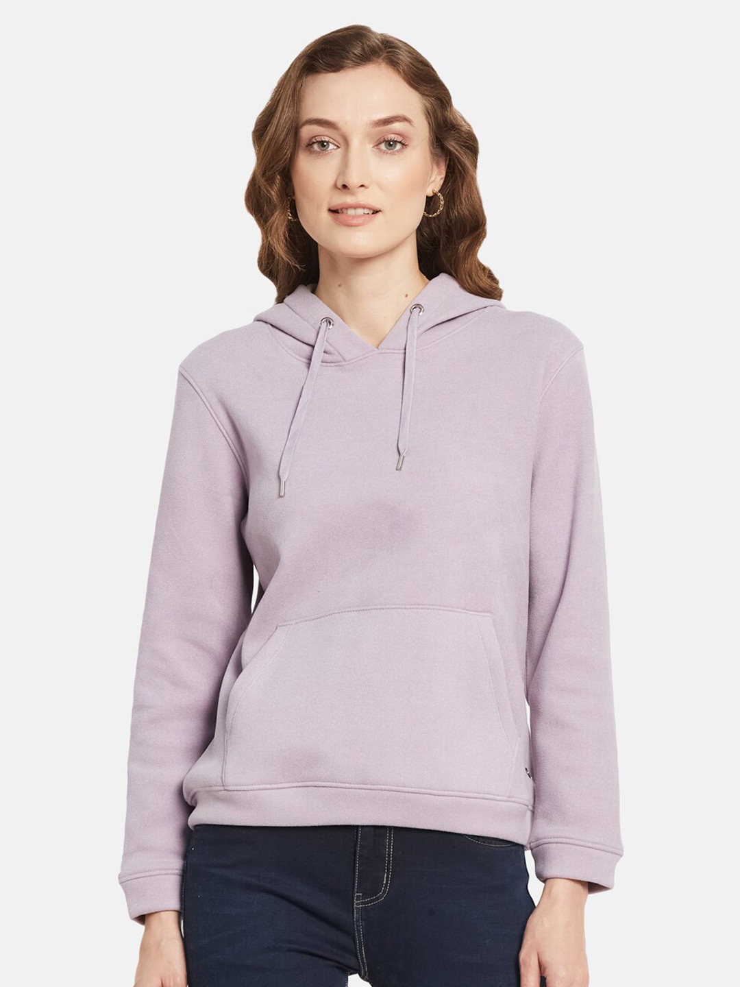 

METTLE Women Purple Hooded Sweatshirt
