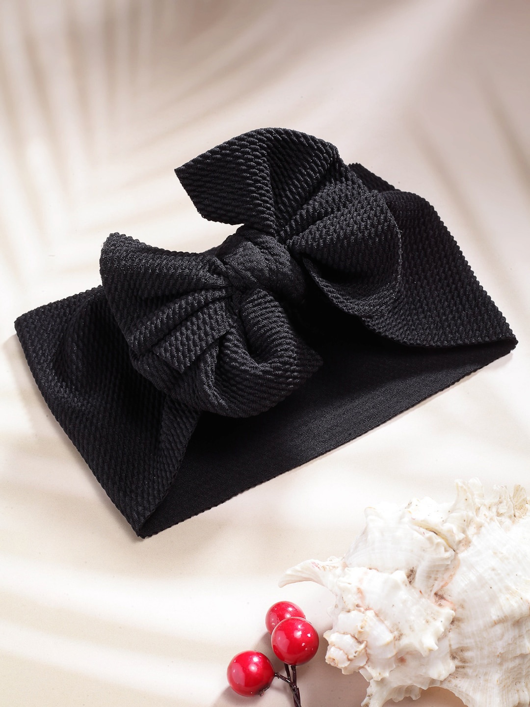 

Babymoon Girls Black Bow Embellished Bandana Headband