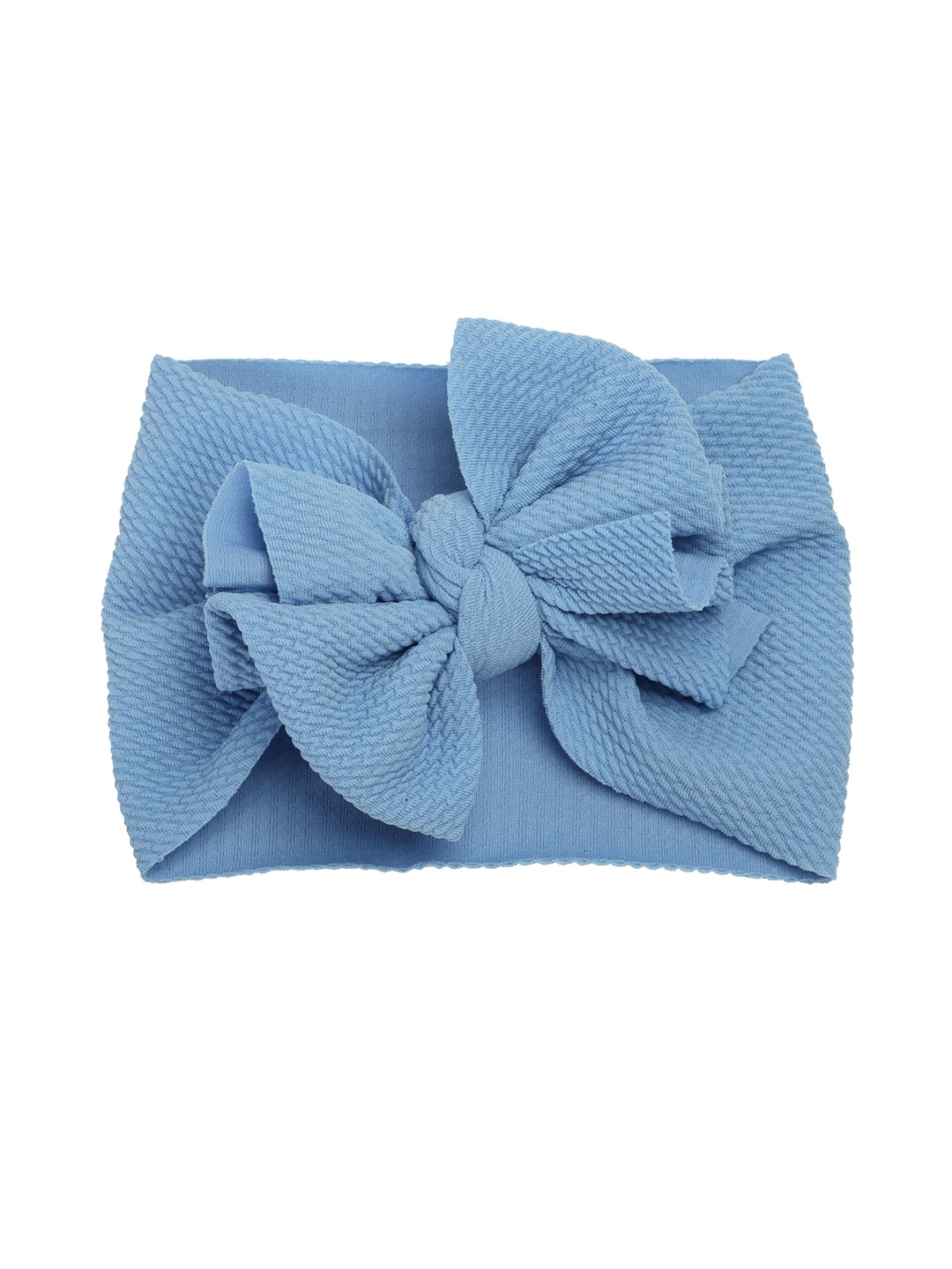 

Babymoon Girls Blue Textured Bow Bandana Headbands