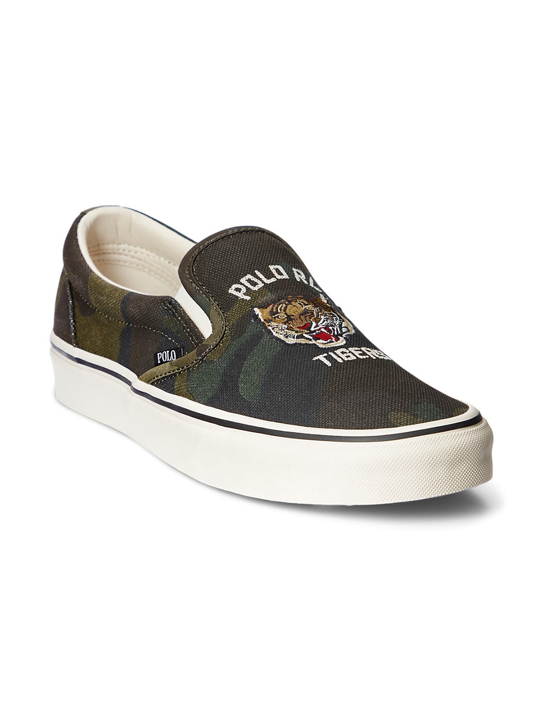 

Polo Ralph Lauren Men Olive Green Printed Slip-On Sneakers