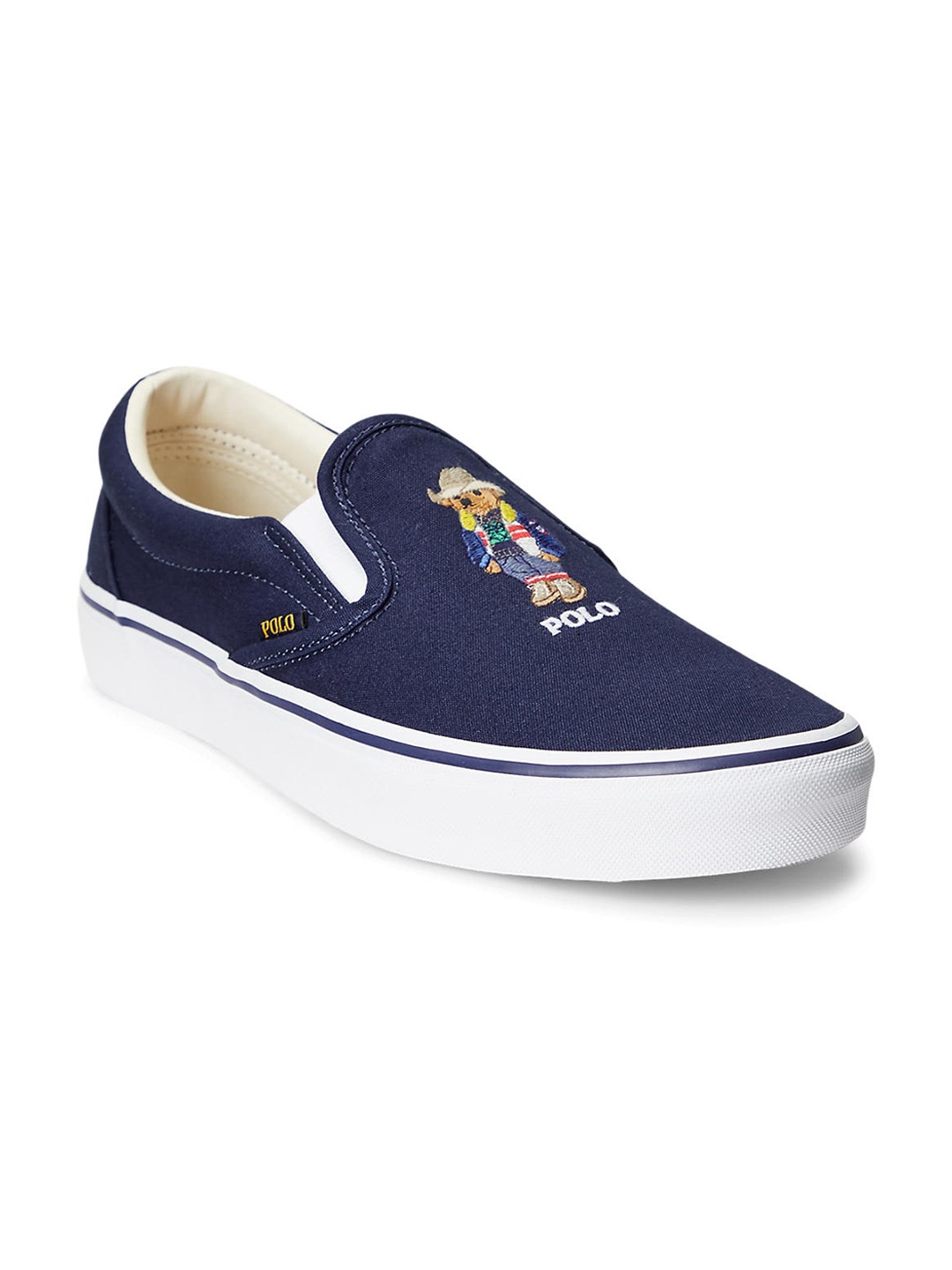 

Polo Ralph Lauren Men Navy Blue Printed Slip-On Sneakers