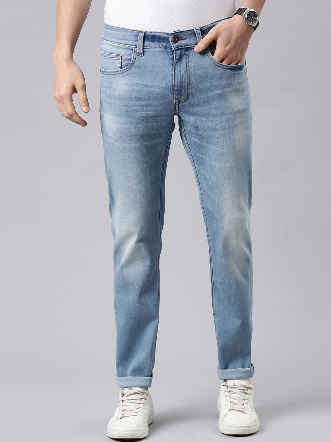 

American Bull Men Blue Heavy Fade Jeans