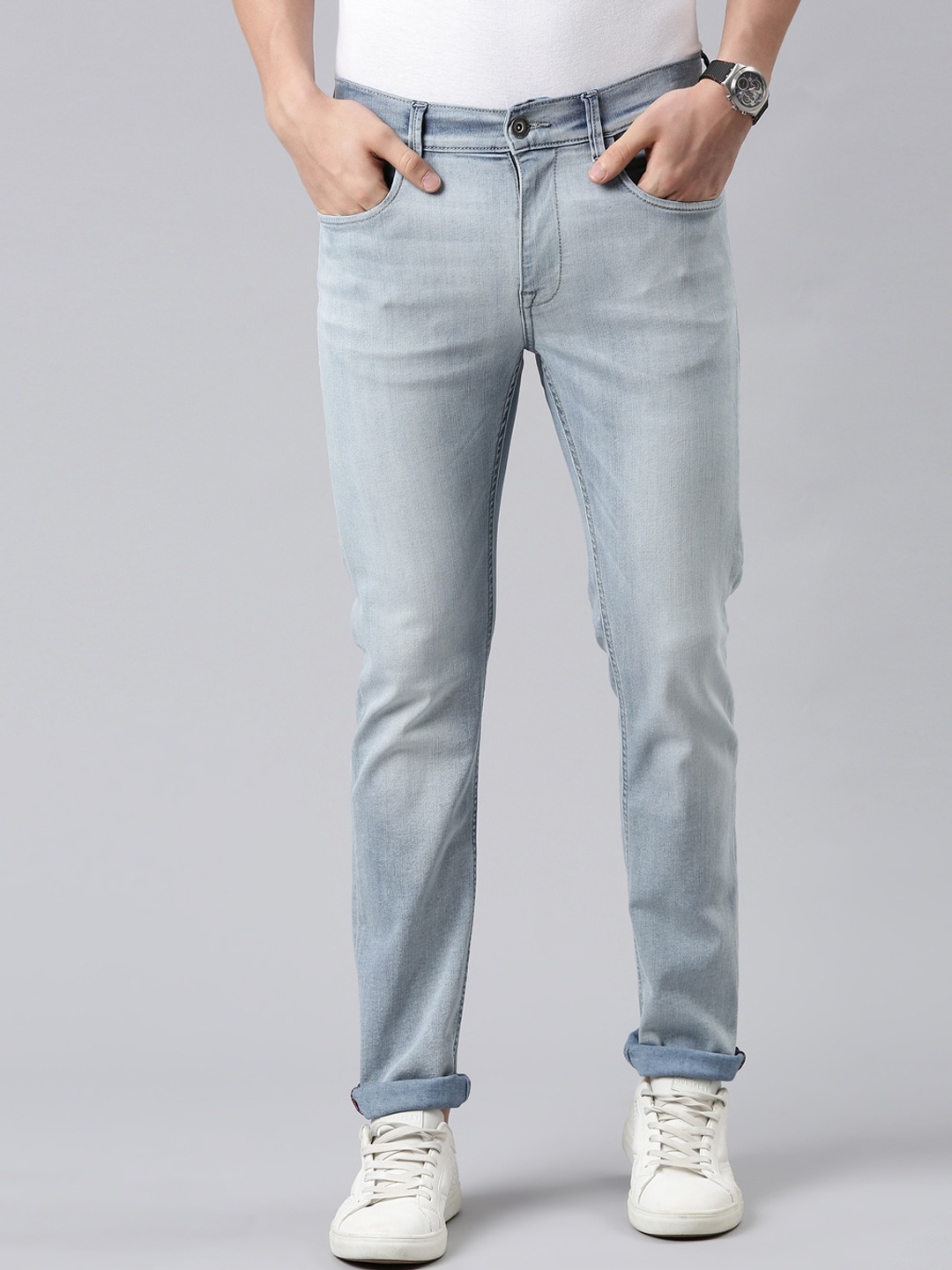 

American Bull Men Blue Light Fade Jeans