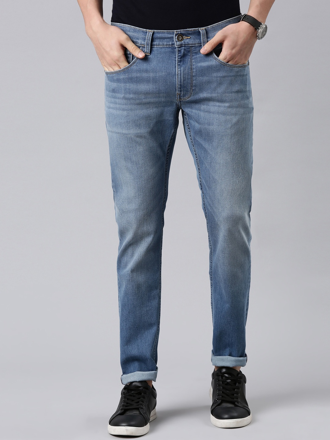

American Bull Men Blue Skinny Fit Light Fade Jeans