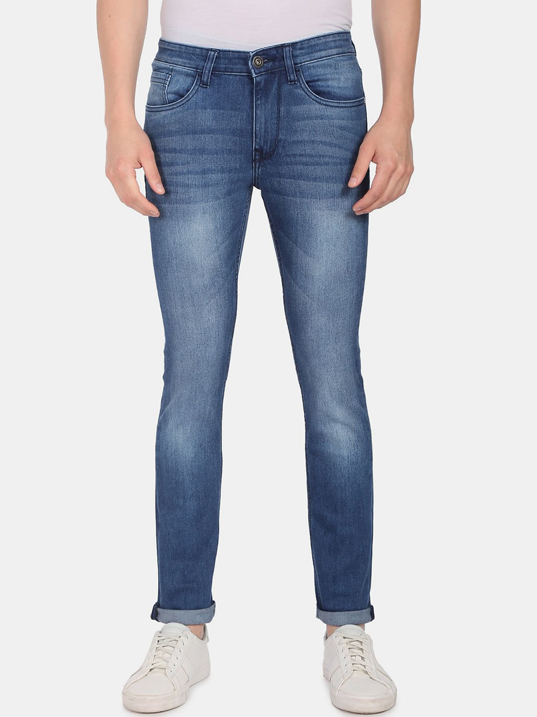 

AD By Arvind Men Blue Skinny Fit Light Fade Jeans