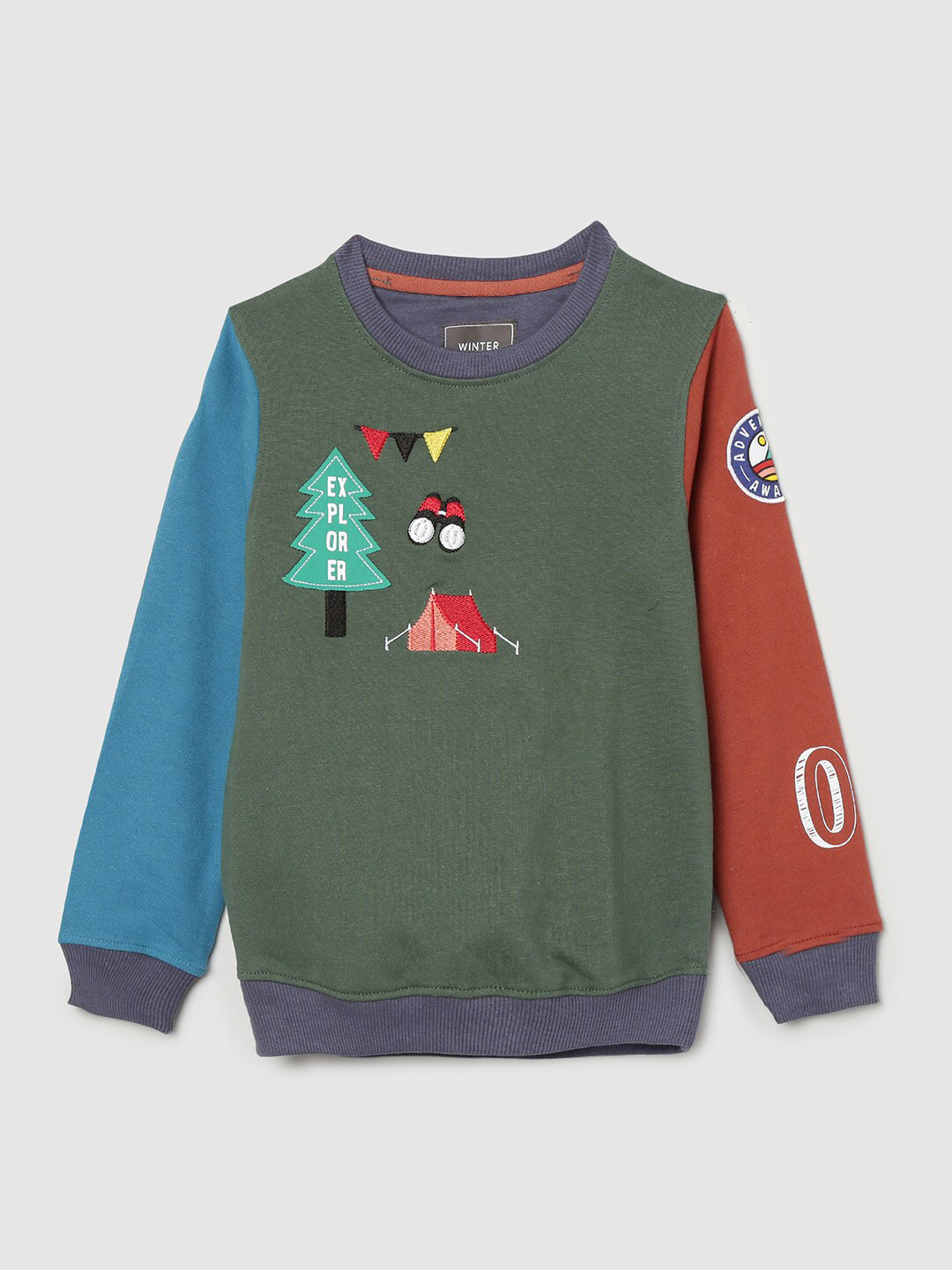 

max Boys Multicoloured Colourblocked Sweatshirt, Multi