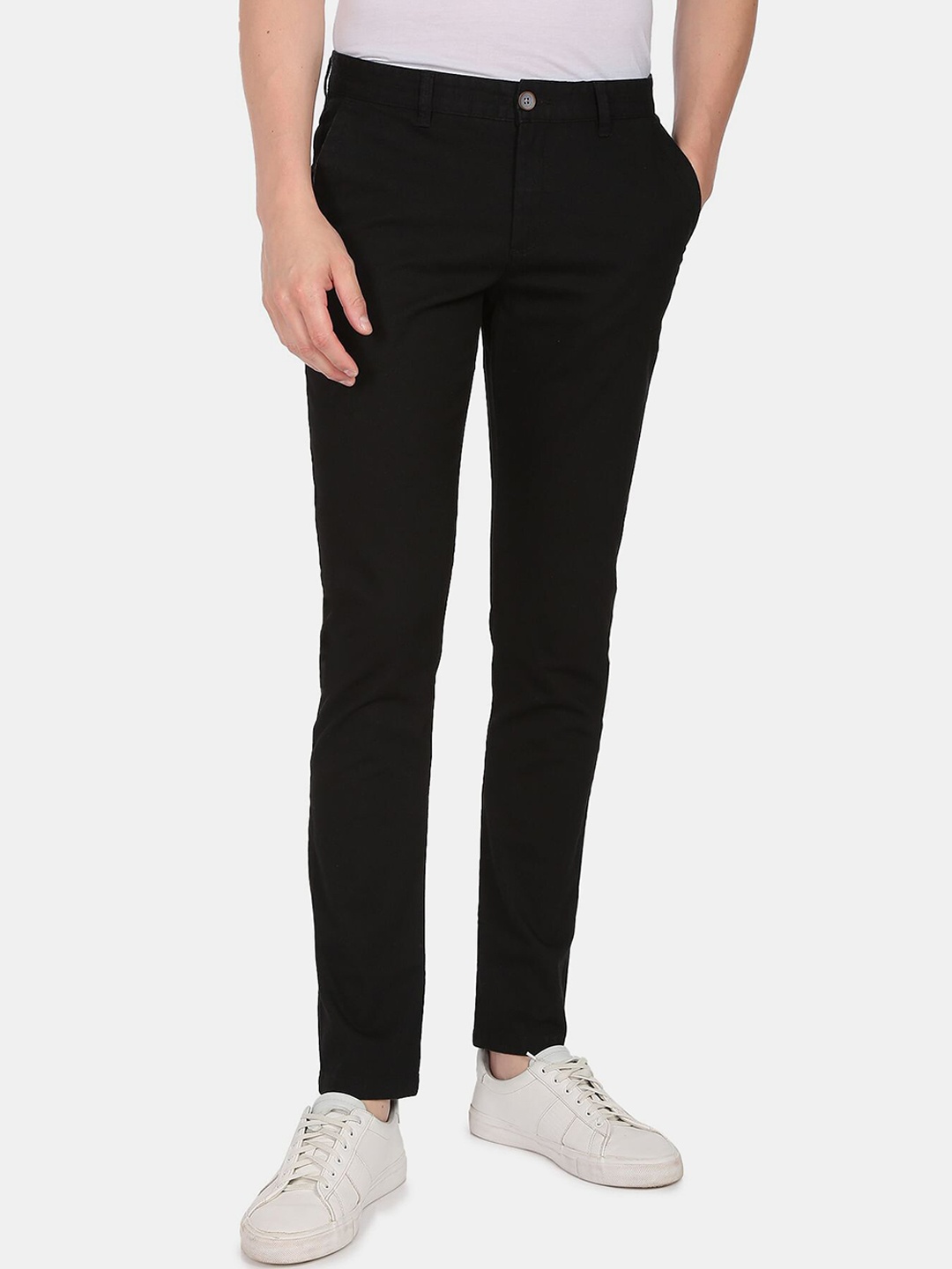 

AD By Arvind Men Black Slim Fit Chinos Trousers