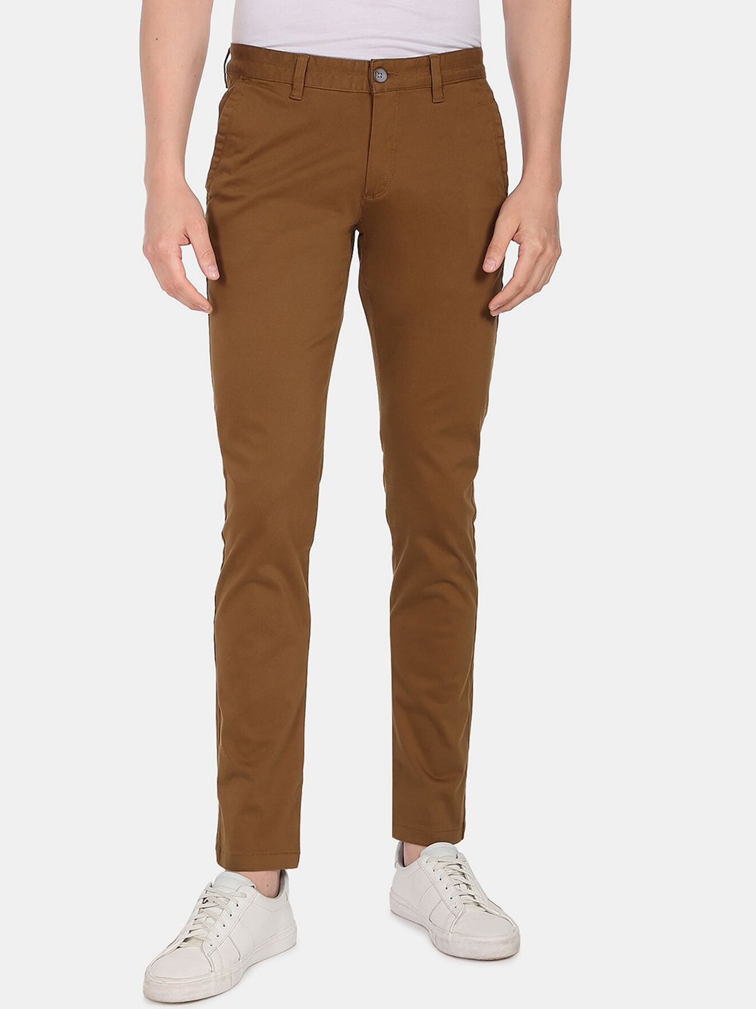 

AD By Arvind Men Khaki Slim Fit Trousers