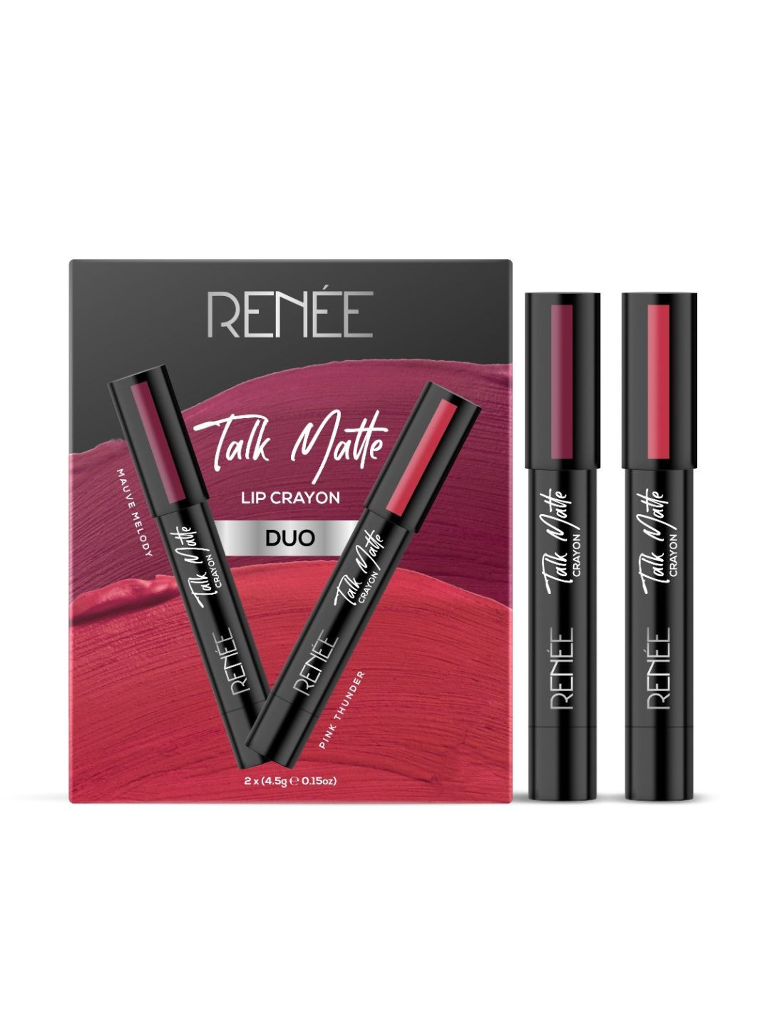 

Renee Talk Matte Duo Lip Crayons - Pink Thunder & Mauve Melody 4.5 g Each