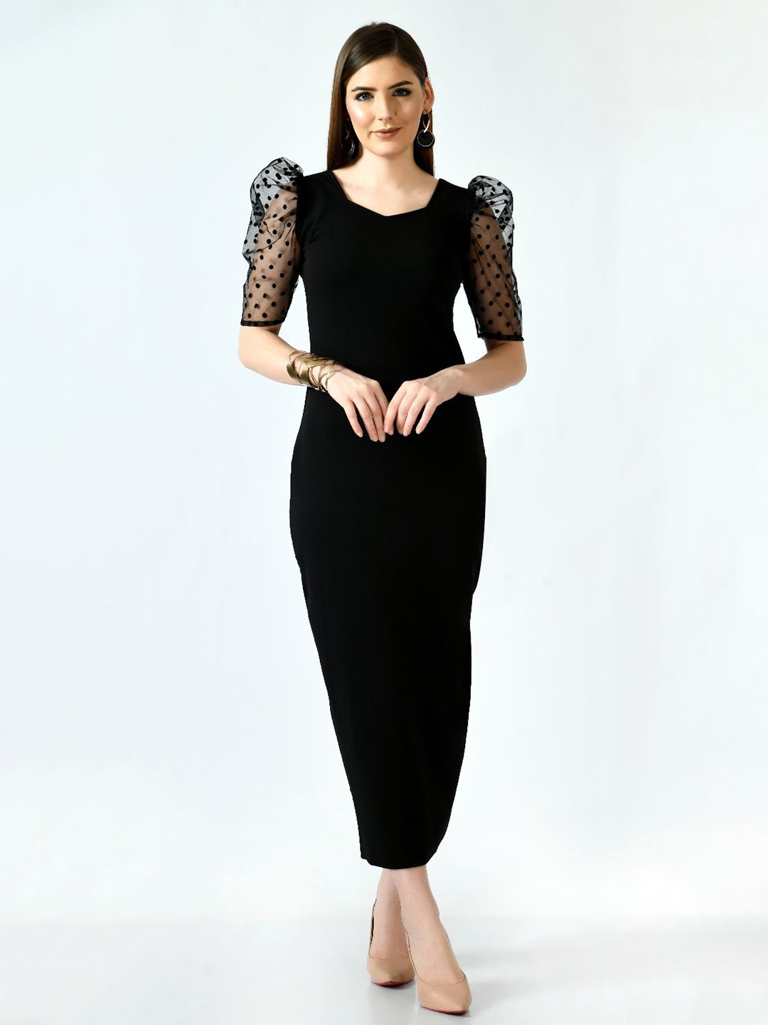 

IUGA Black Bodycon Maxi Dress
