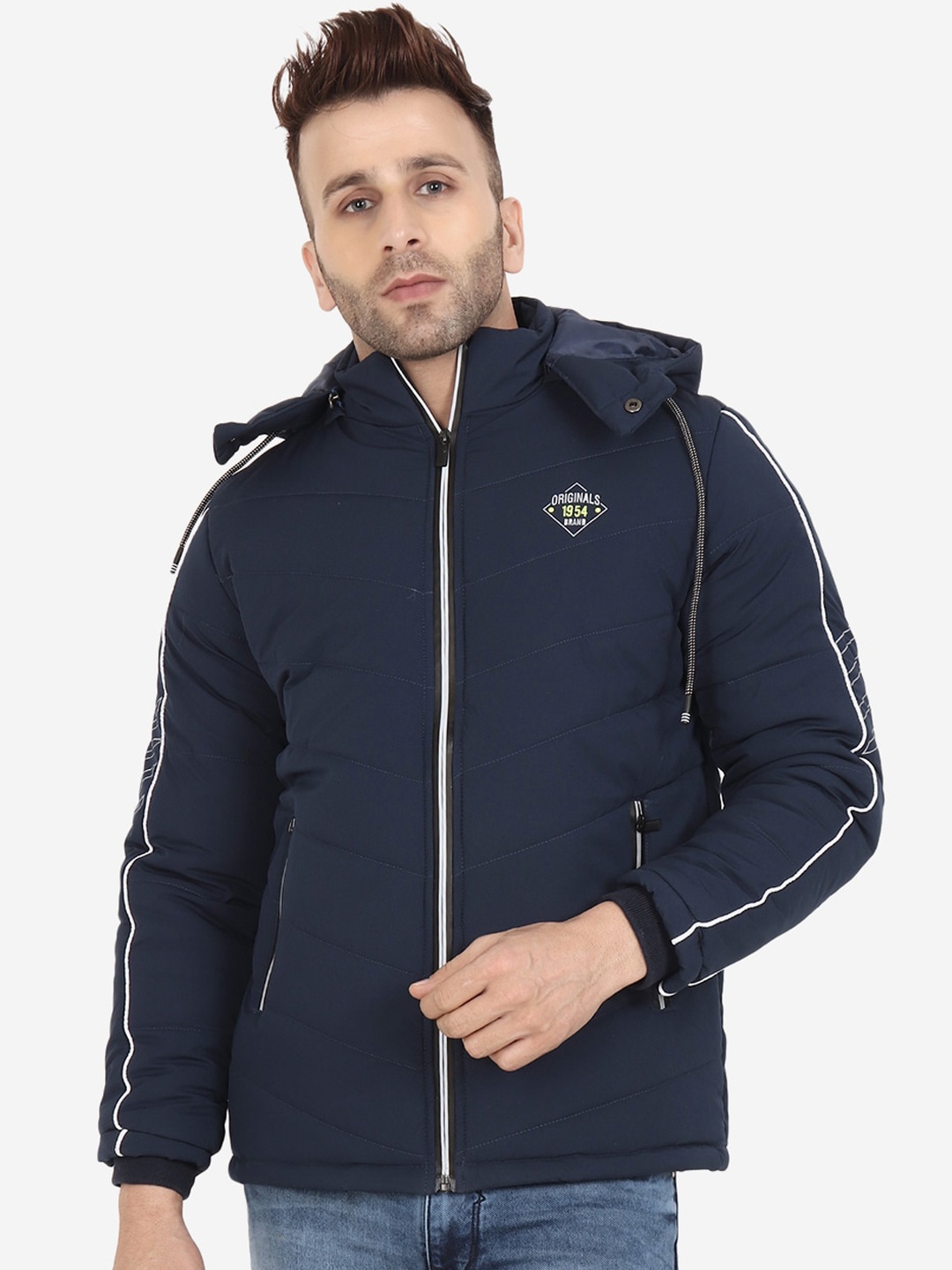 

Xohy Men Navy Blue Lightweight Outdoor Padded Jacket