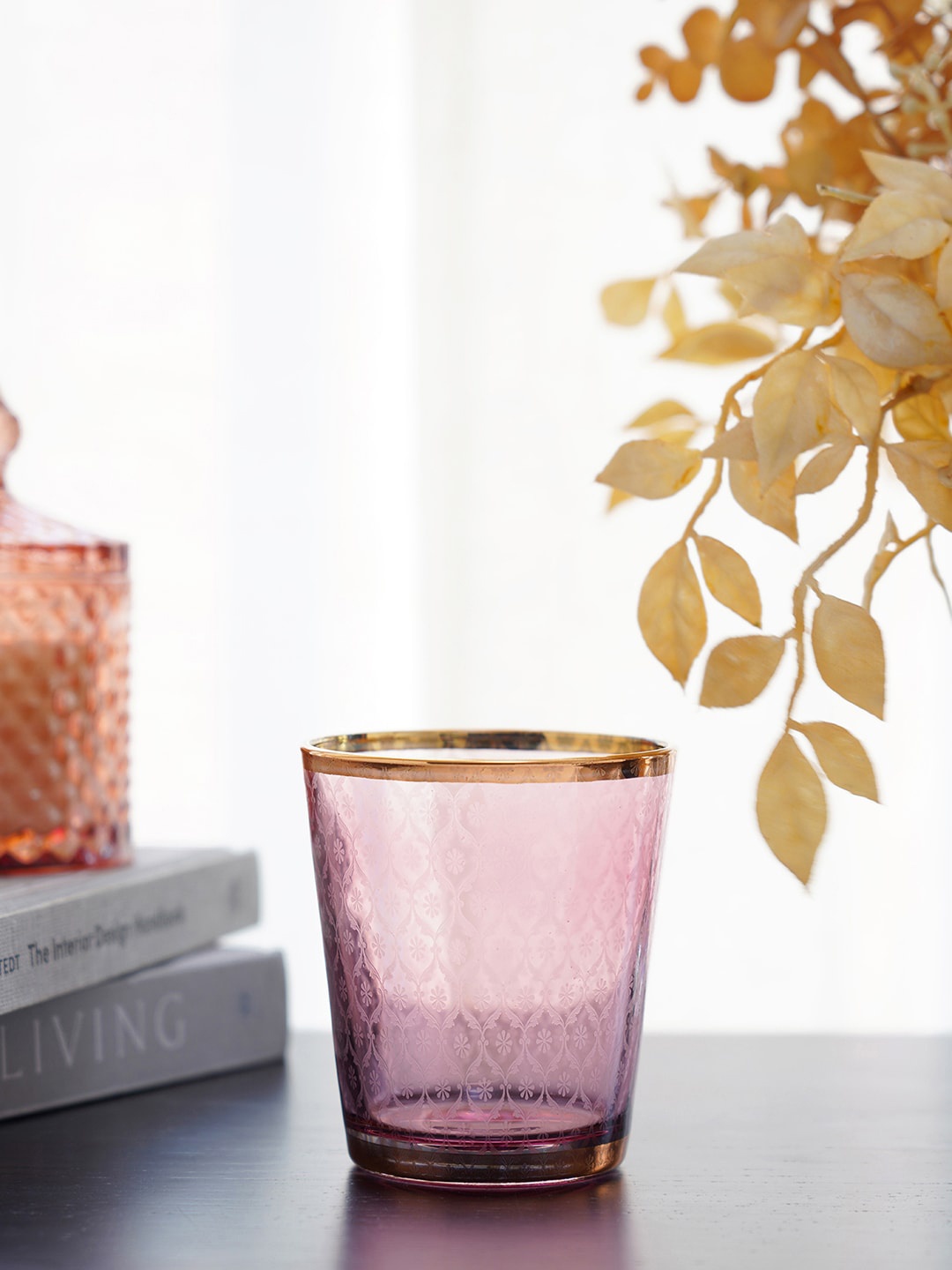 

Pure Home and Living Purple Set Of 4 Iris Solid Frosted Tumbler