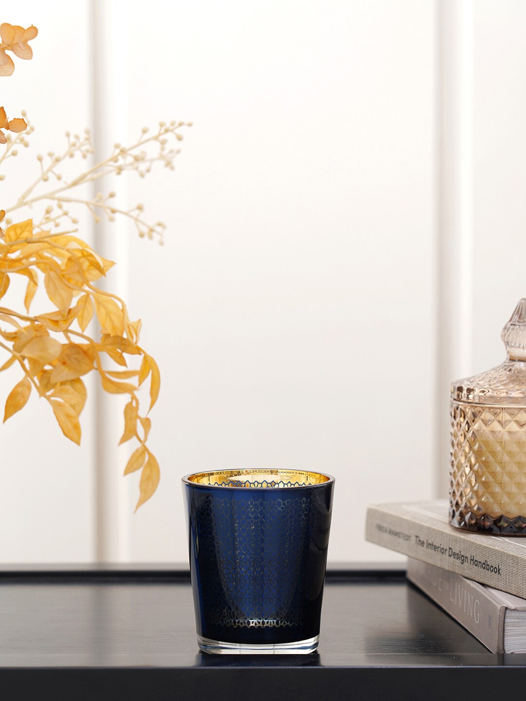 

Pure Home and Living Blue Set Of 4 Glass Tumbler