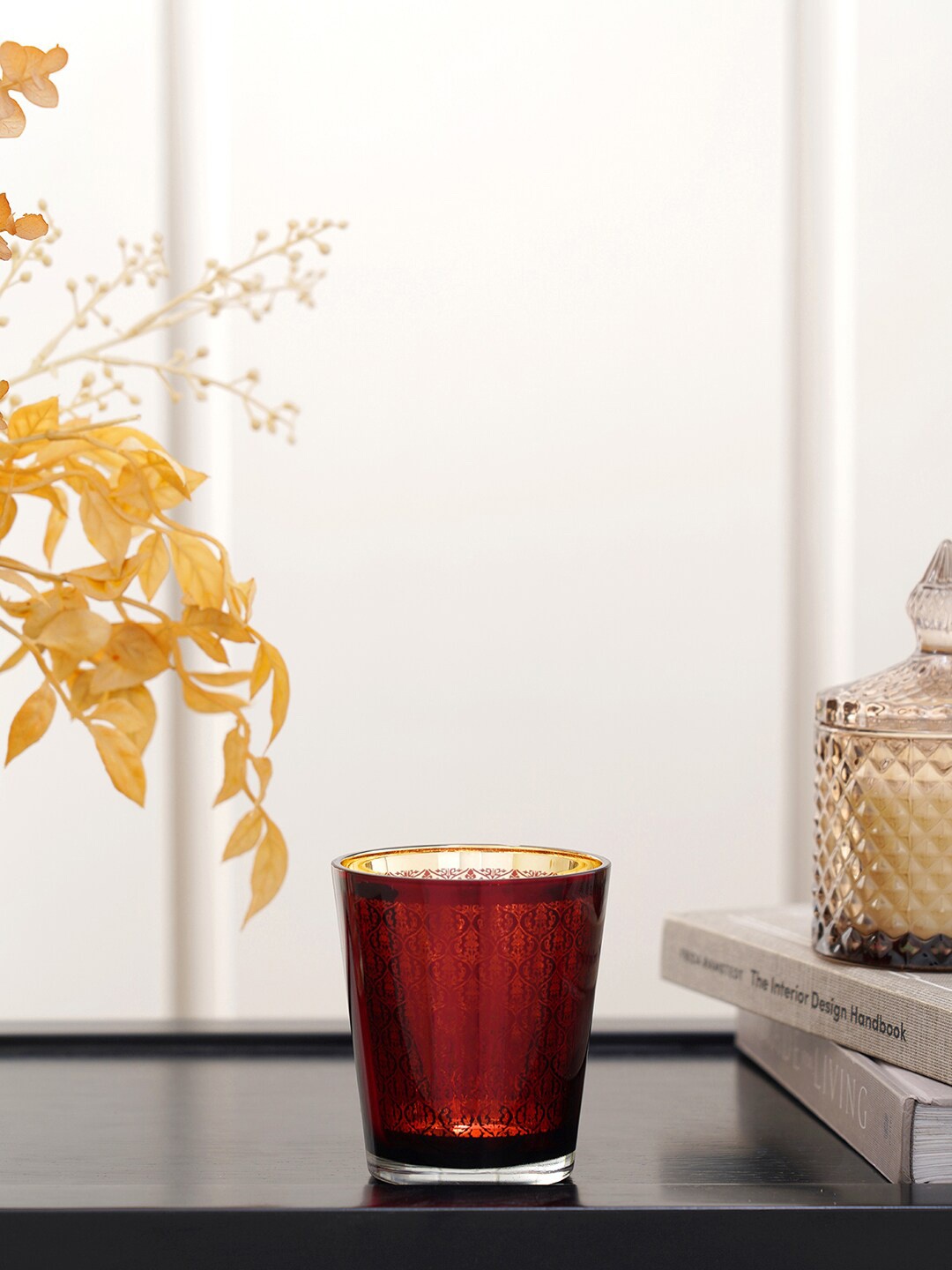 

Pure Home and Living Red Set Of 6 Textured Glass Tumbler Set